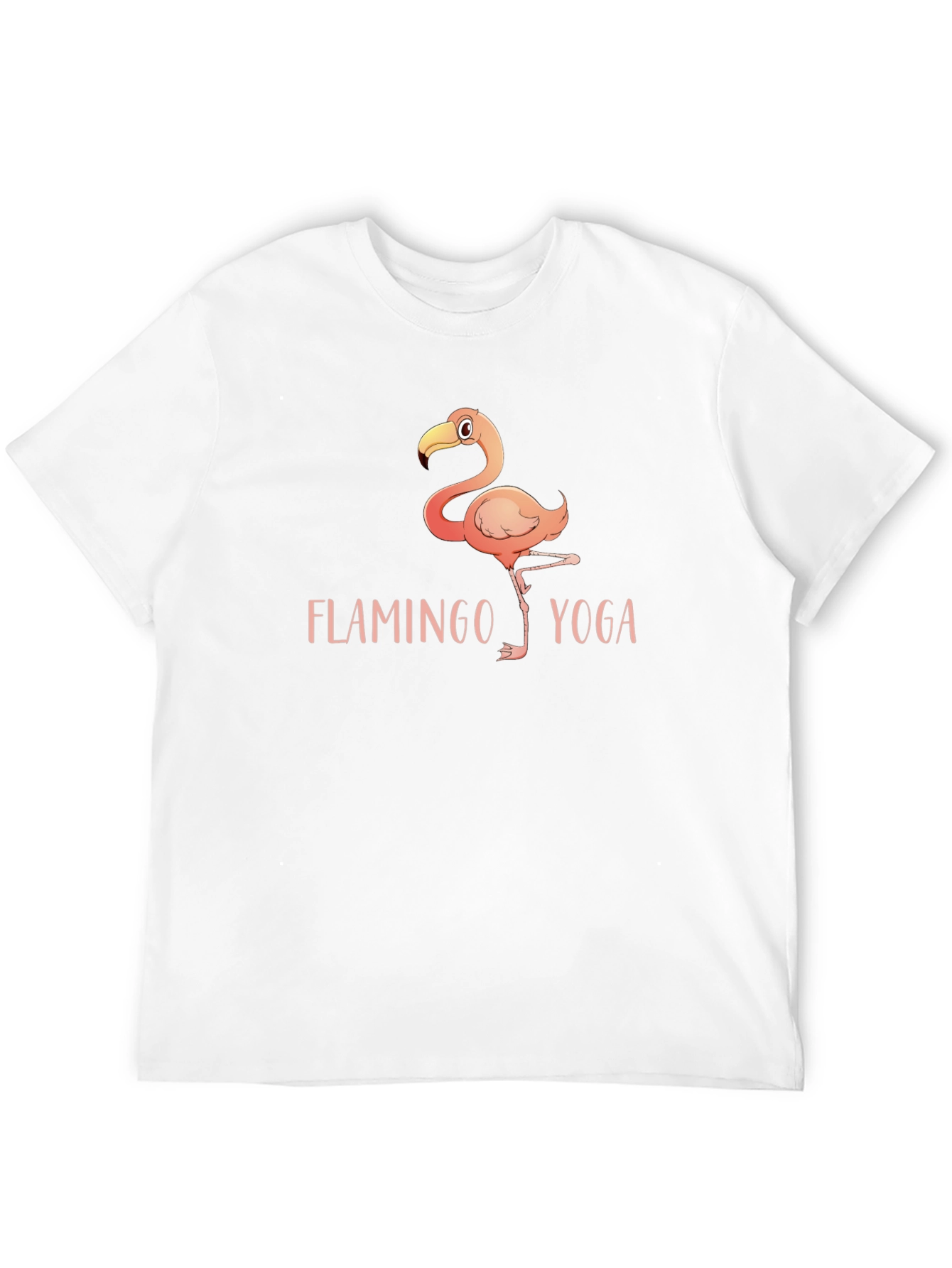 Flamingo Yoga Graphic Tee - Black Cotton T-Shirt