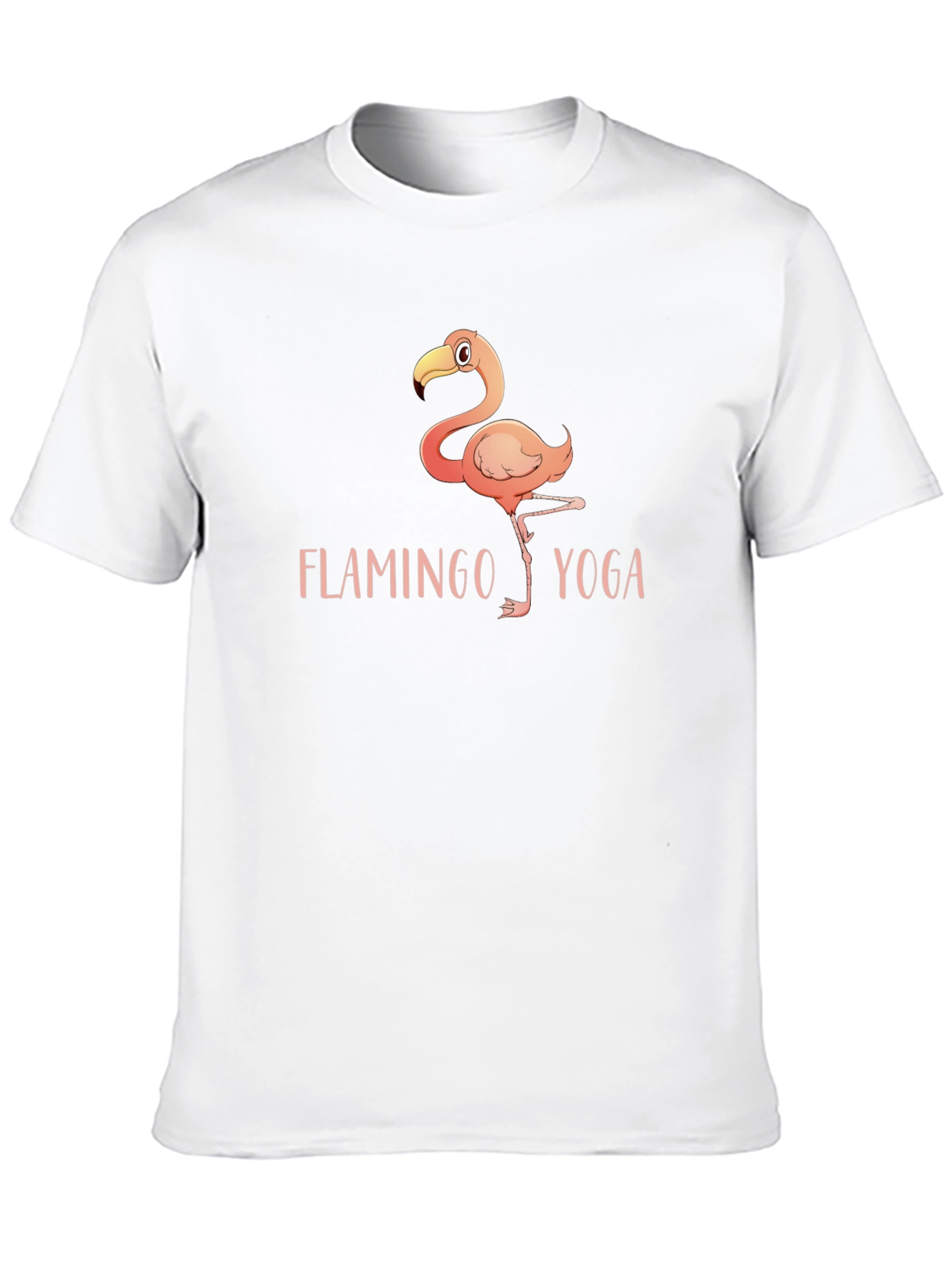 Flamingo Yoga Graphic Tee - Black Cotton T-Shirt