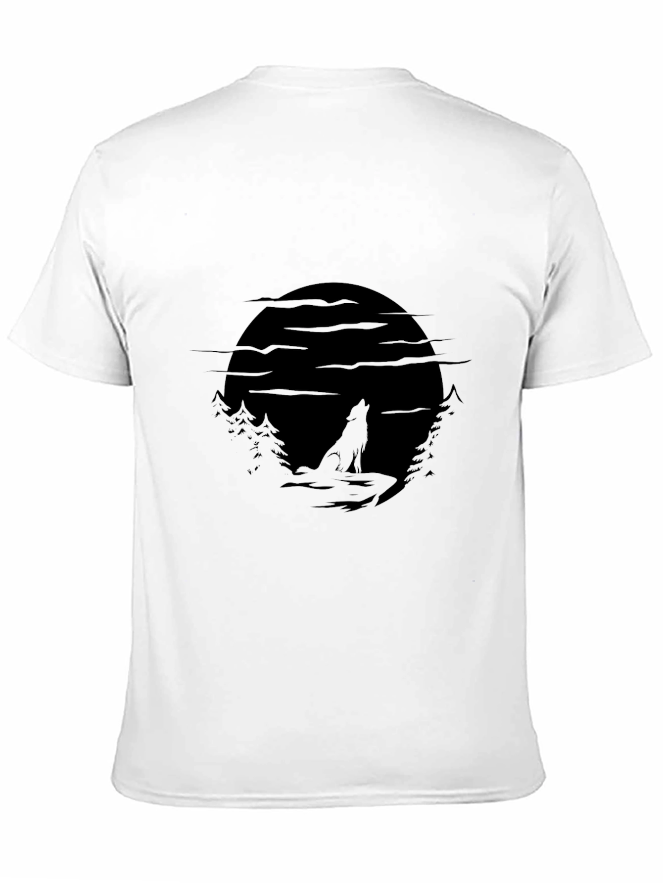 Wolf Moon Silhouette Black T-Shirt