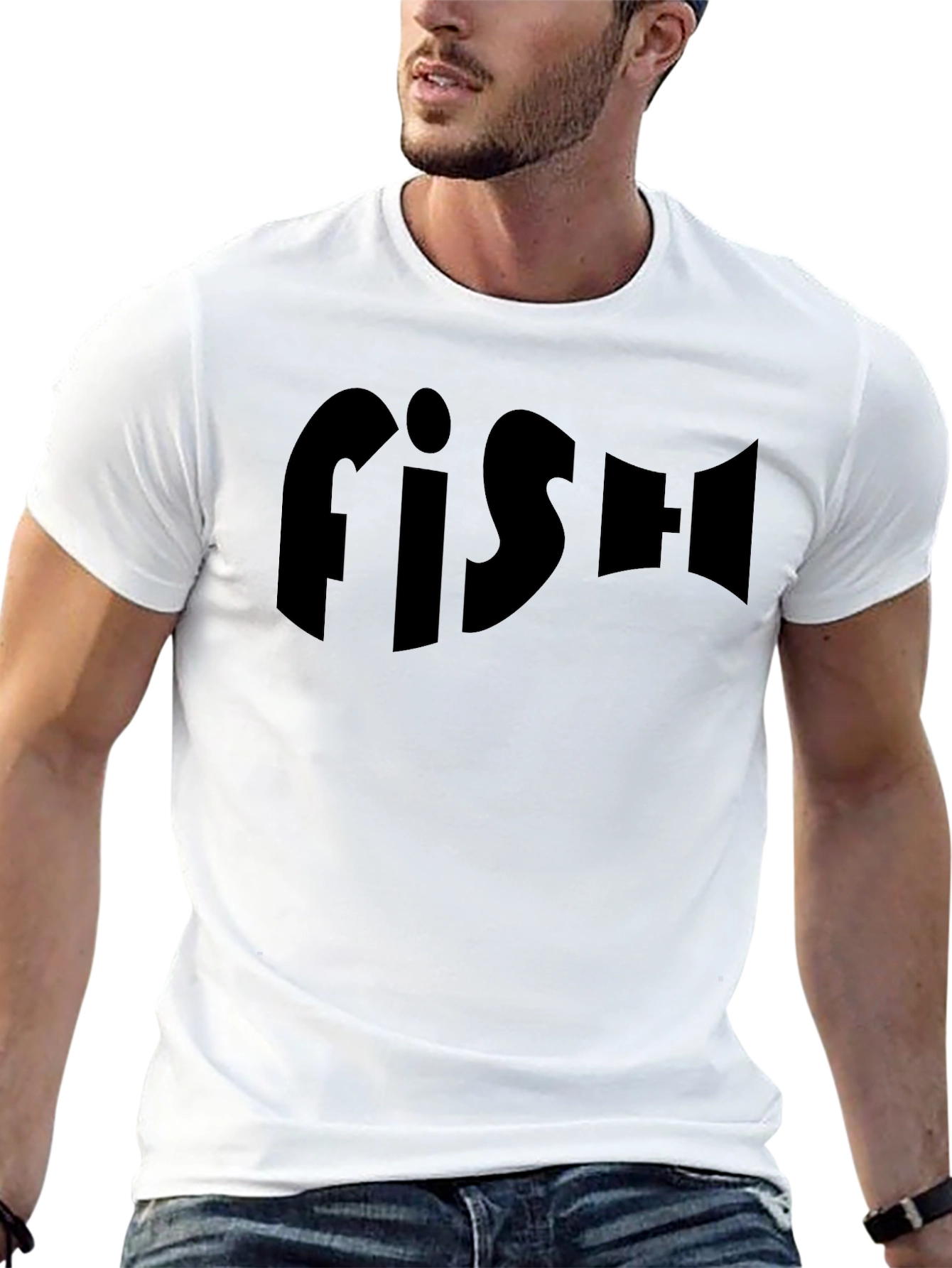 FISH Black Graphic Print Crew Neck T-Shirt