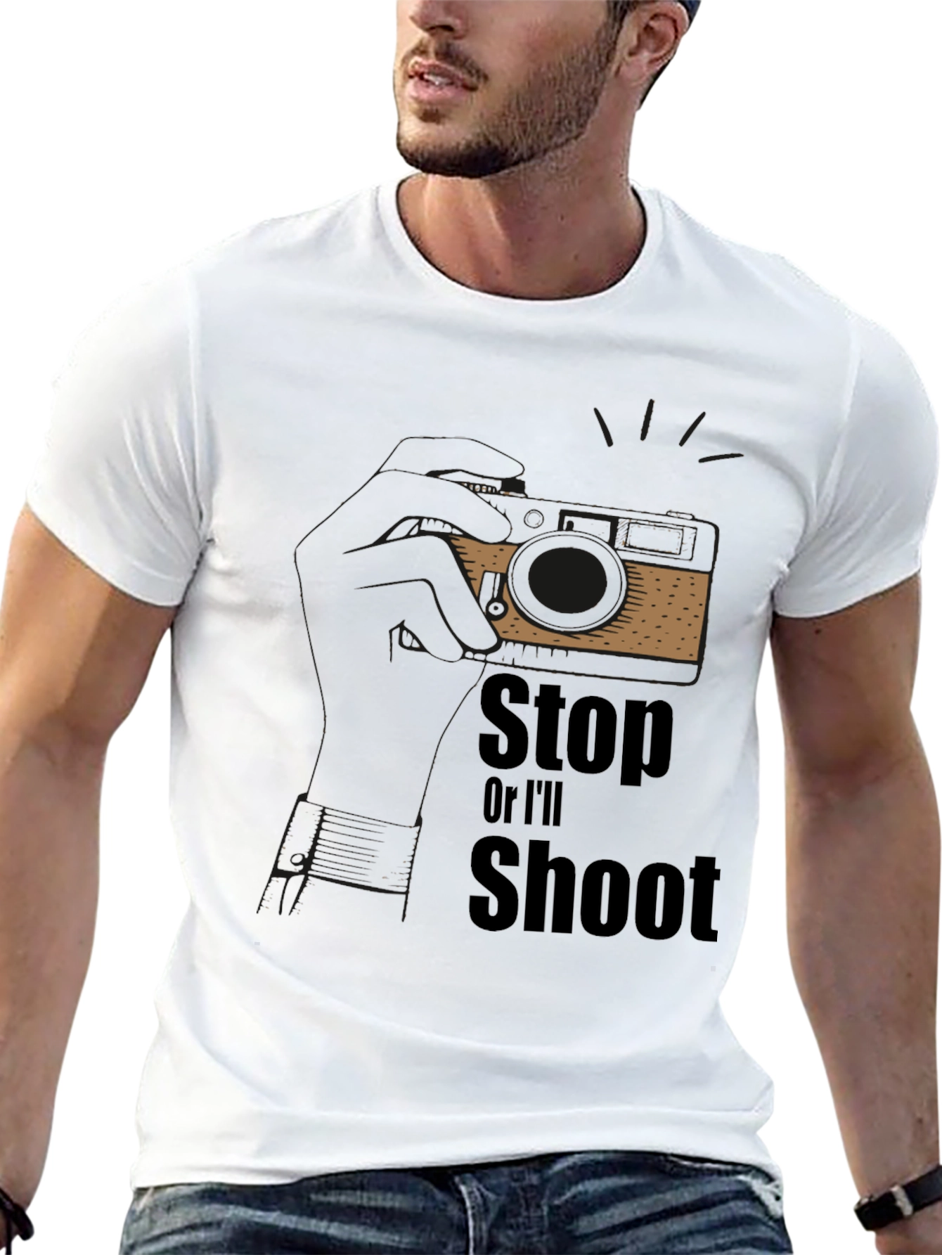 Stop or Ill Shoot Graphic T-Shirt