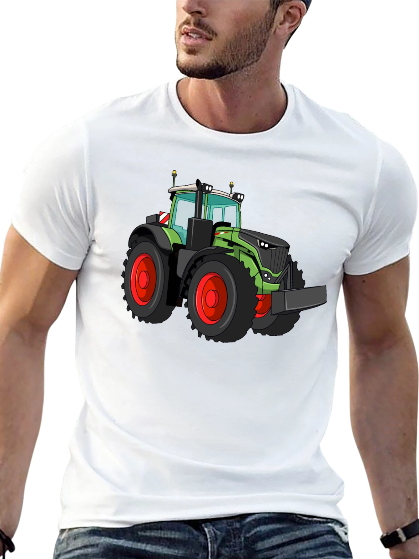 Tractor Graphic Tee - Bold Black Cotton Shirt