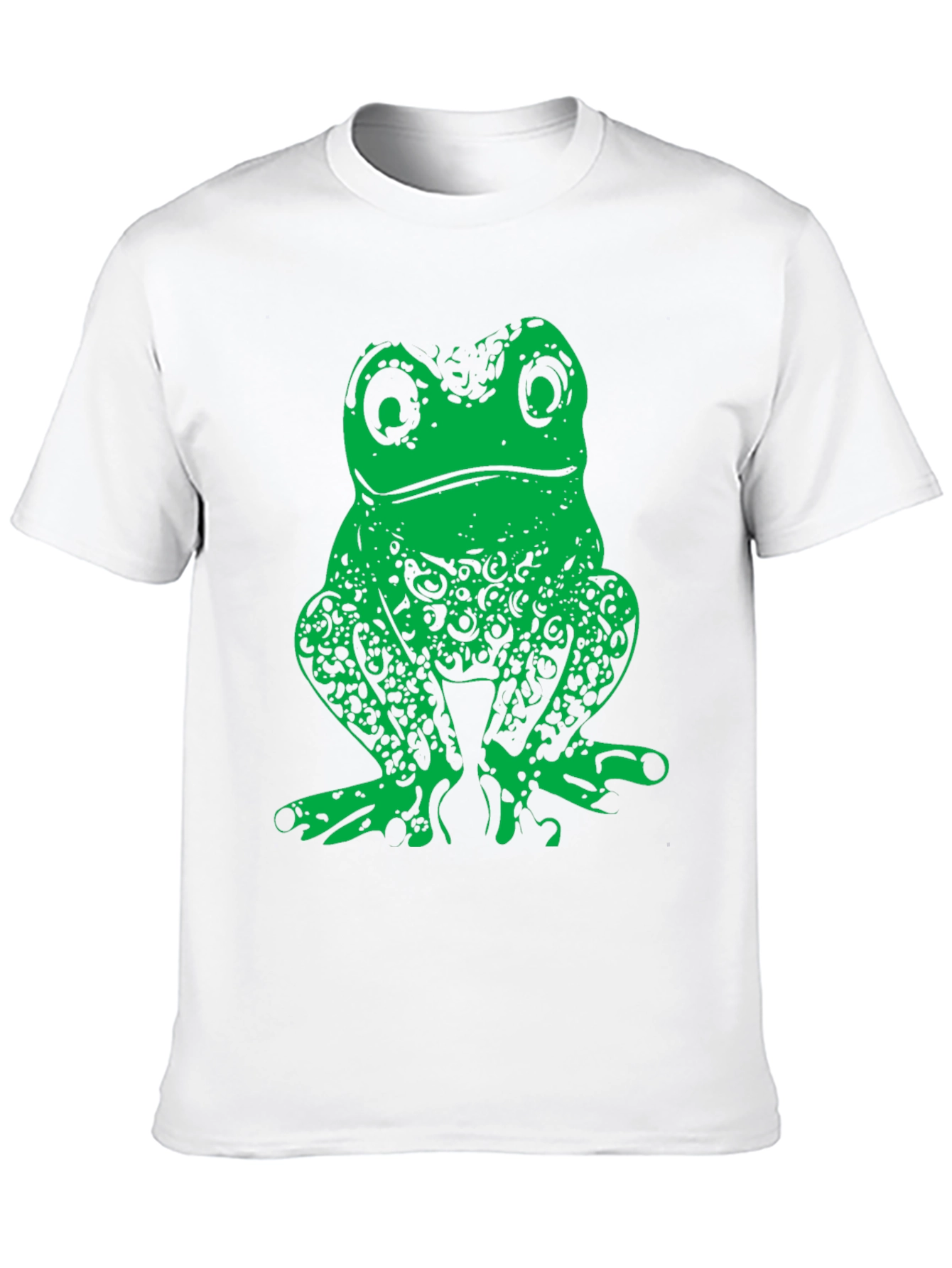 Green Frog Graphic Print Black T-Shirt