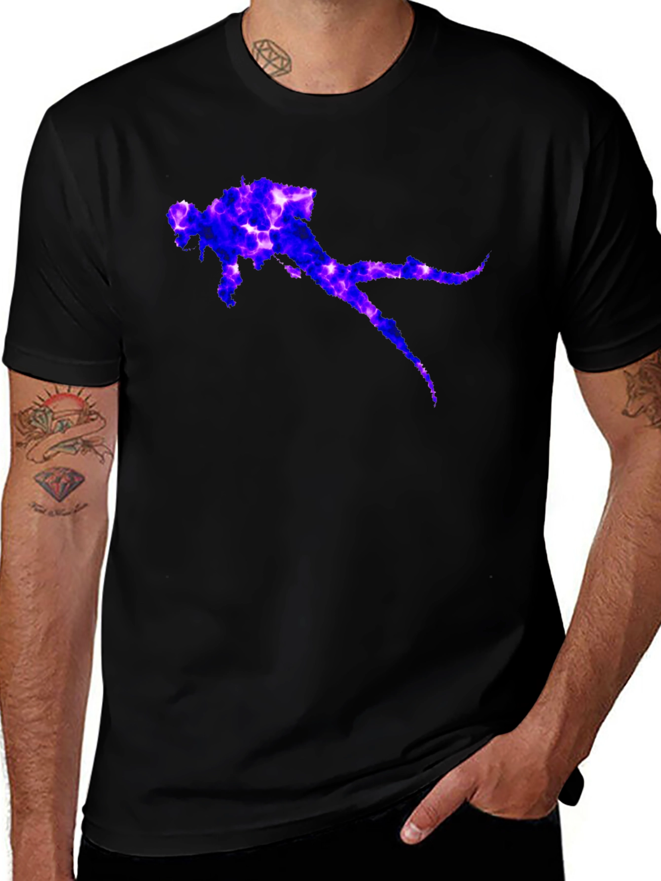 Diver Graphic T-Shirt - Black Casual Tee