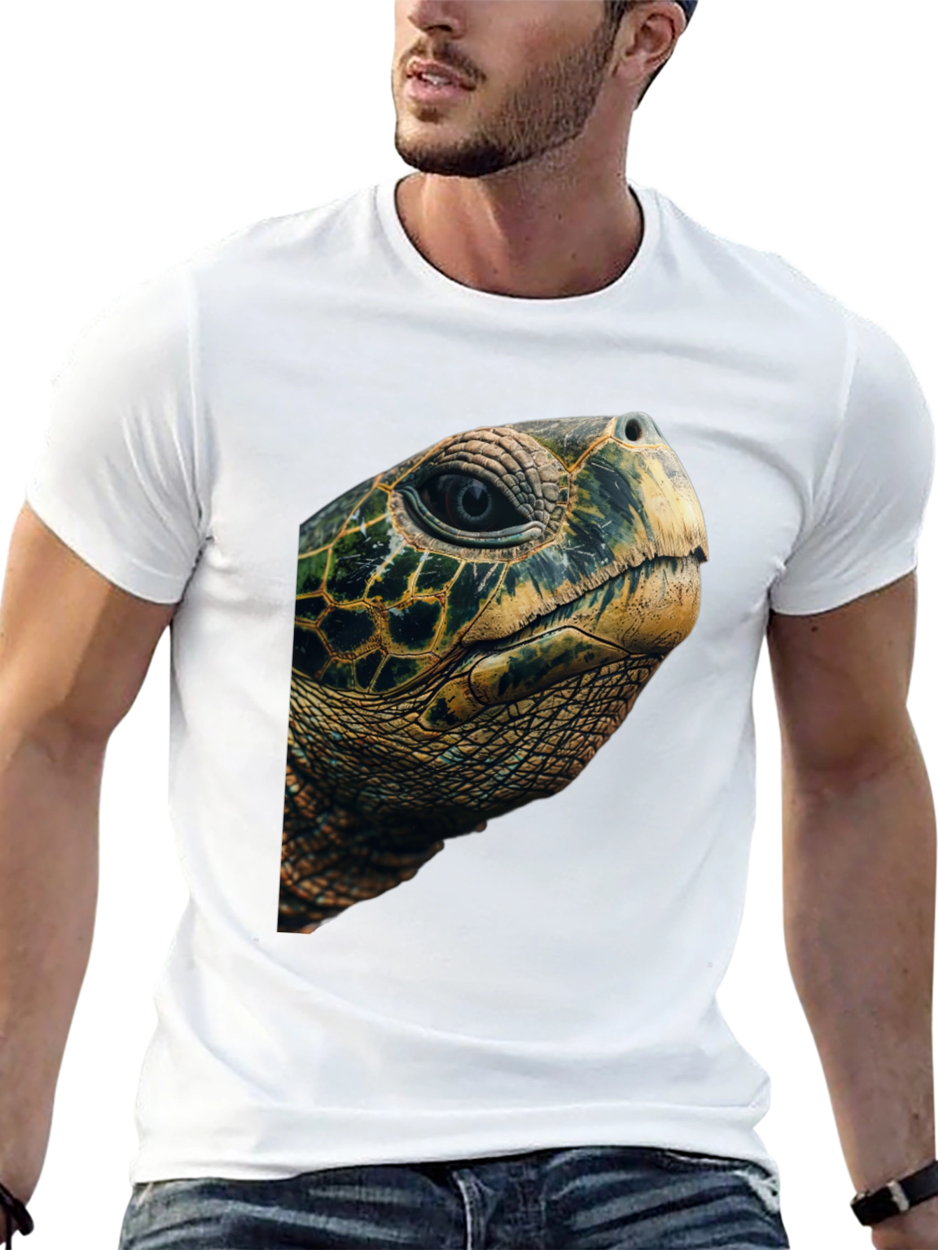 Sea Turtle Graphic Tee - Black Cotton Blend T-Shirt