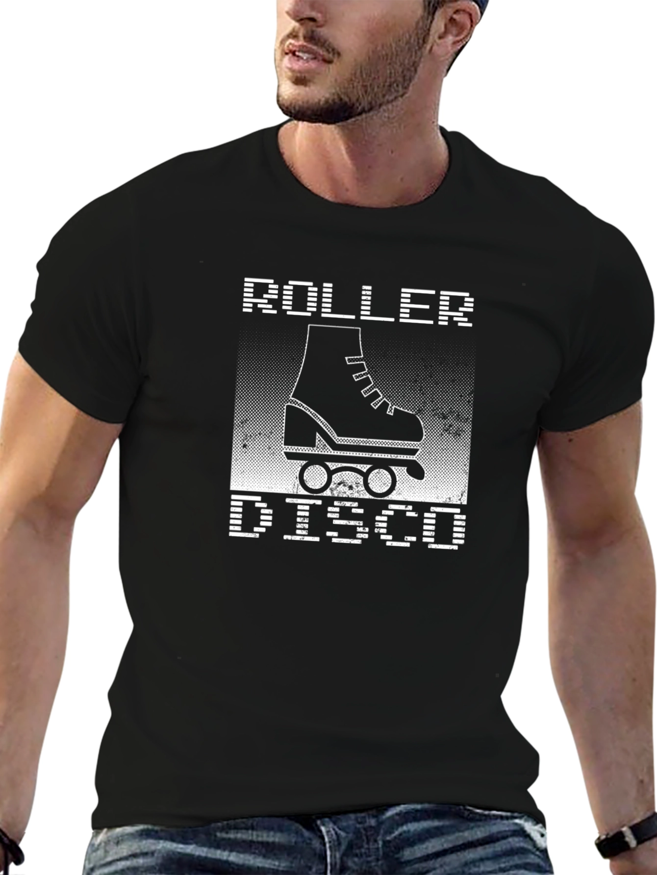 Retro Roller Disco Graphic T-Shirt - Black
