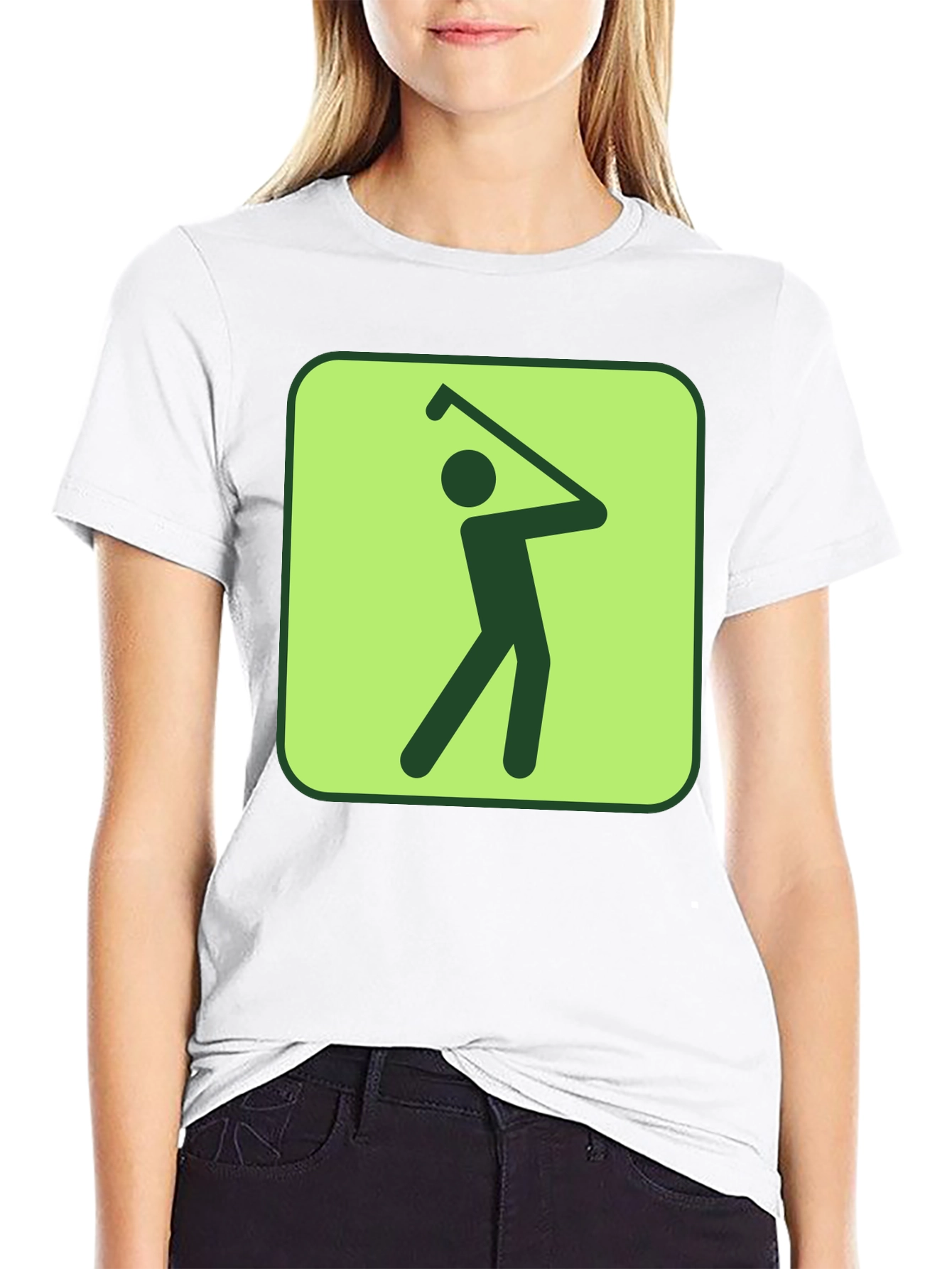 Golf Swing Graphic Tee - Black Cotton T-Shirt