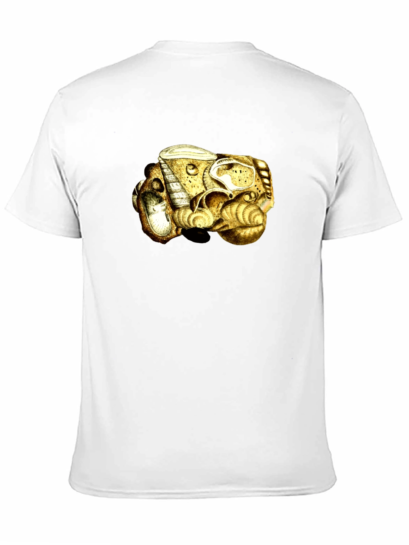 Abstract Golden Sea Shell Art Black T-Shirt