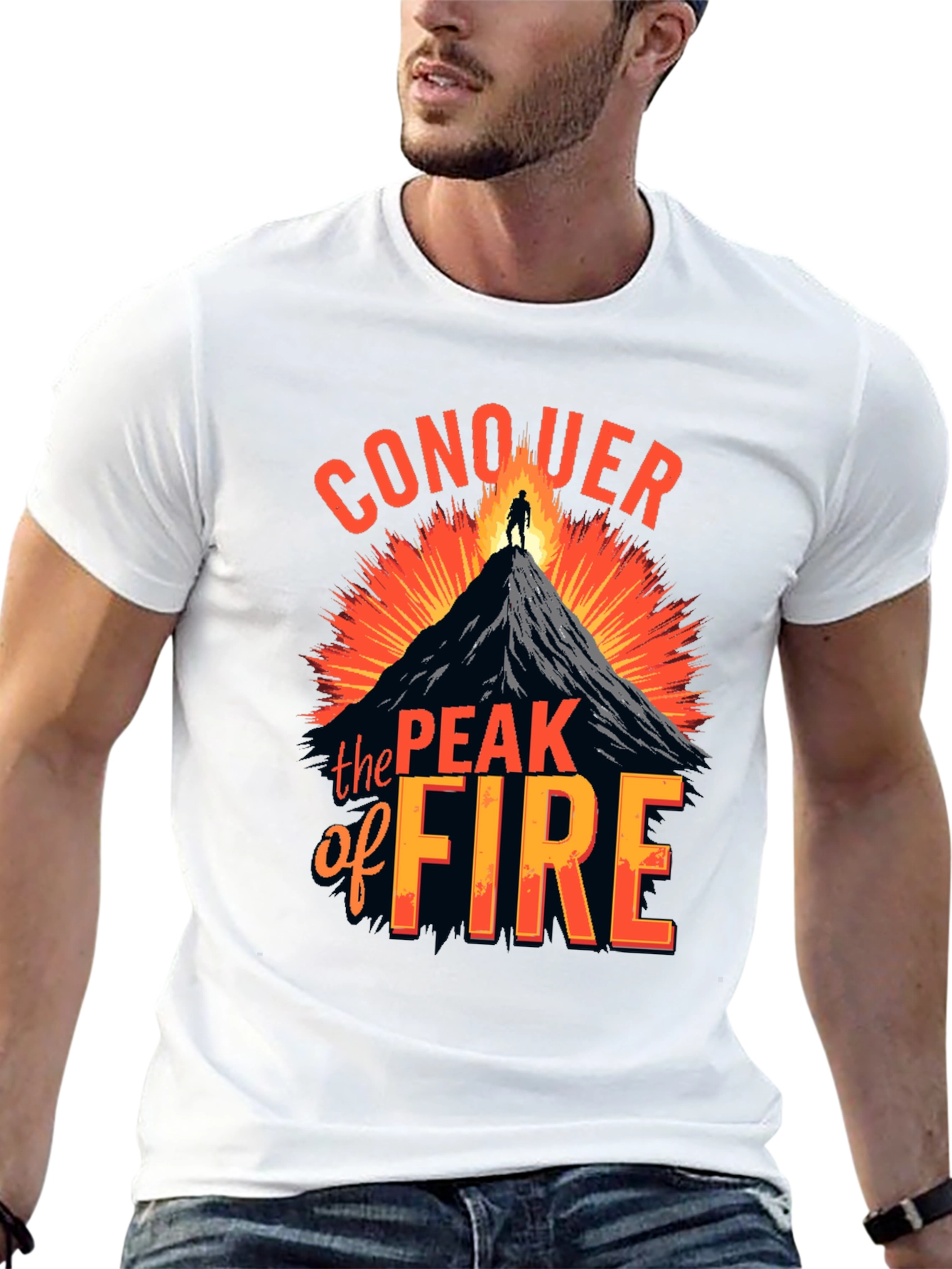 Conquer the Peak of Fire Graphic Tee