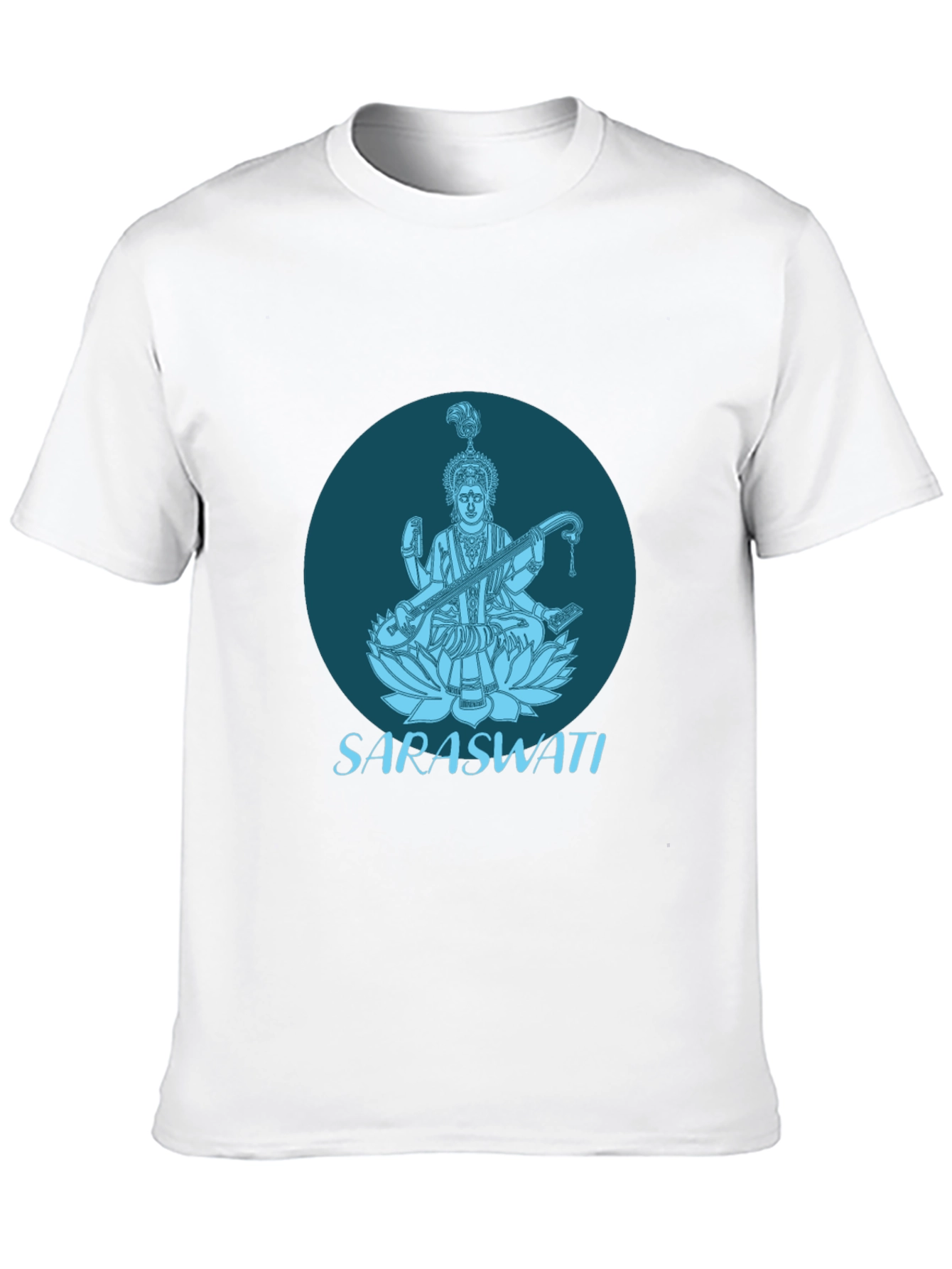Saraswati Graphic Tee - Black Cotton T-Shirt