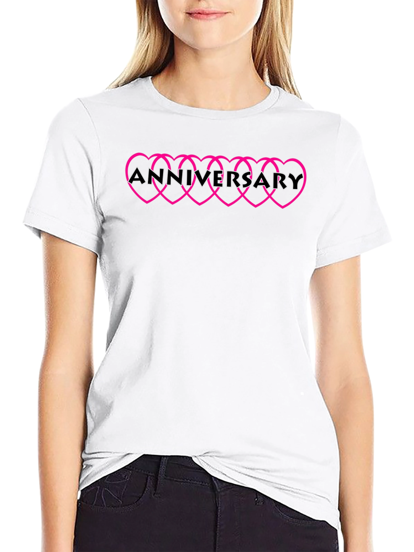 Anniversary Hearts Black T-Shirt