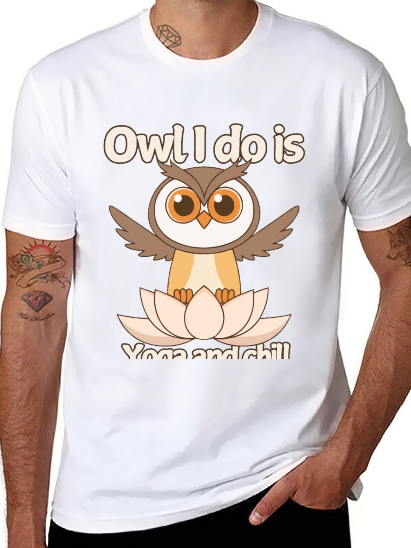Owl Yoga & Chill Graphic T-Shirt