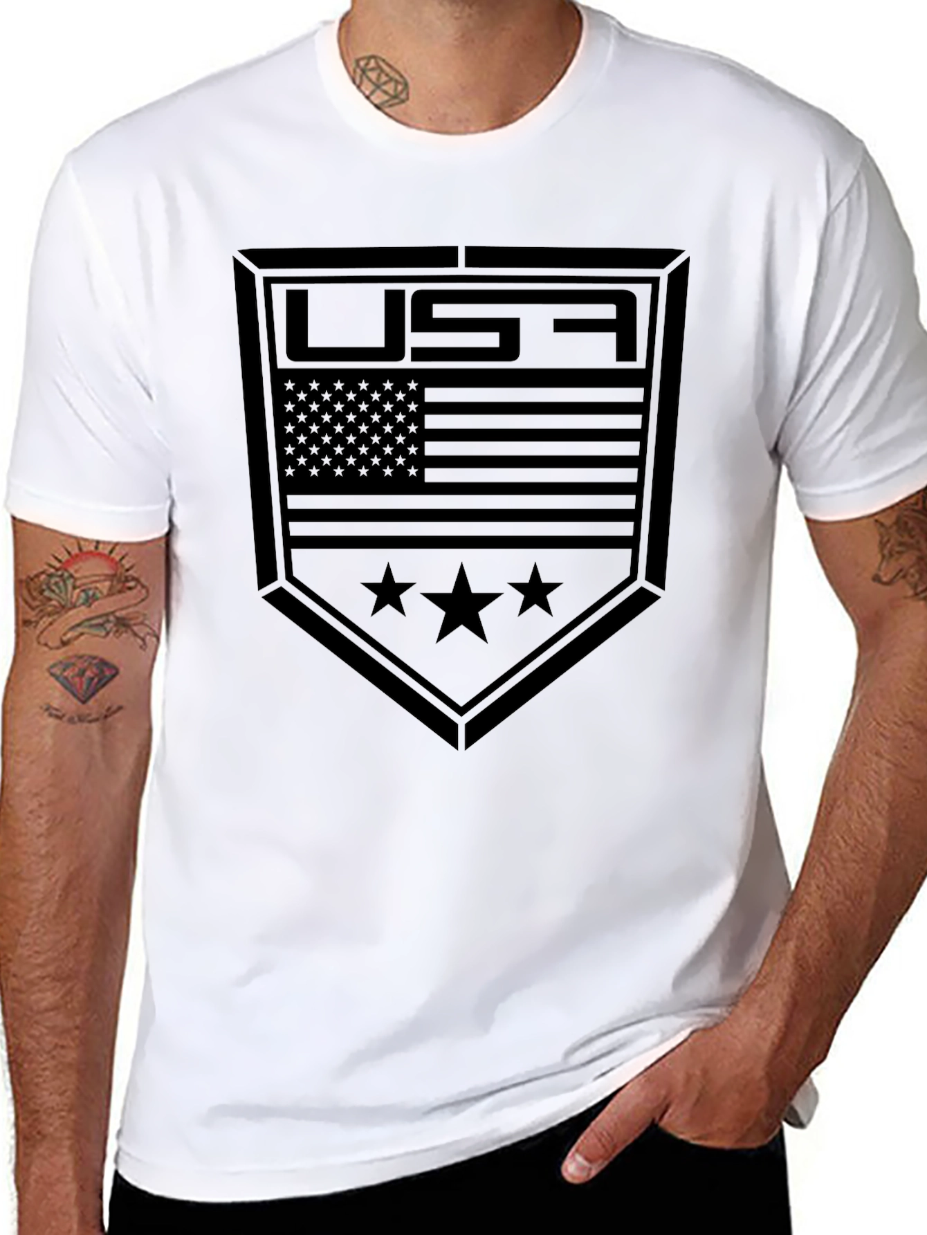 USA American Flag Graphic T-Shirt