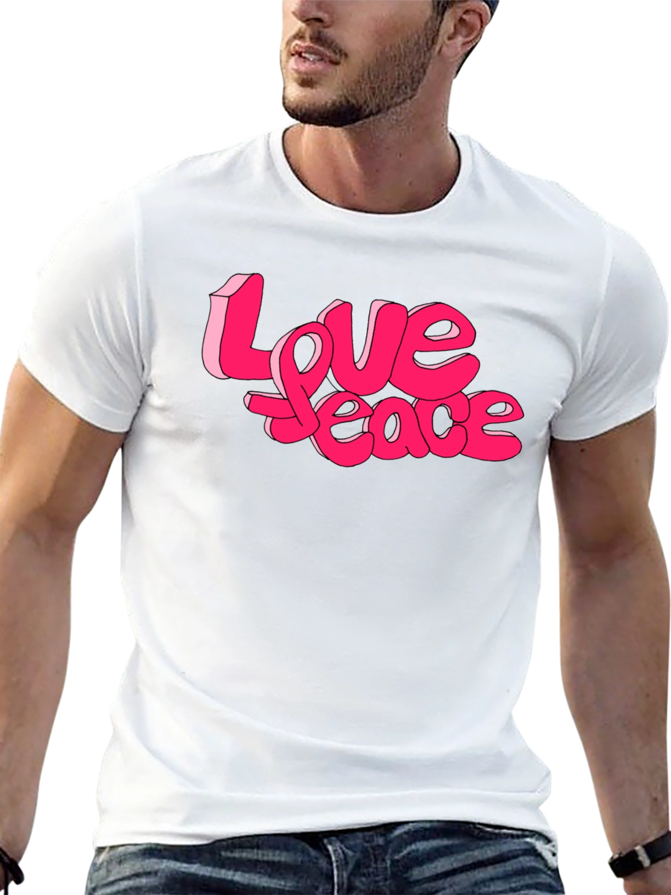 Love Peace Graphic Tee - Retro Style