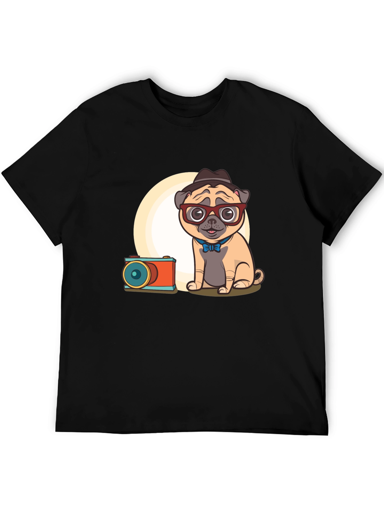 Pug Photographer Graphic T-Shirt - Unisex Cute Design