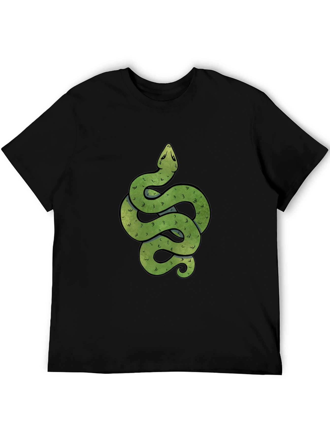 Green Snake Graphic Print Crew Neck T-Shirt