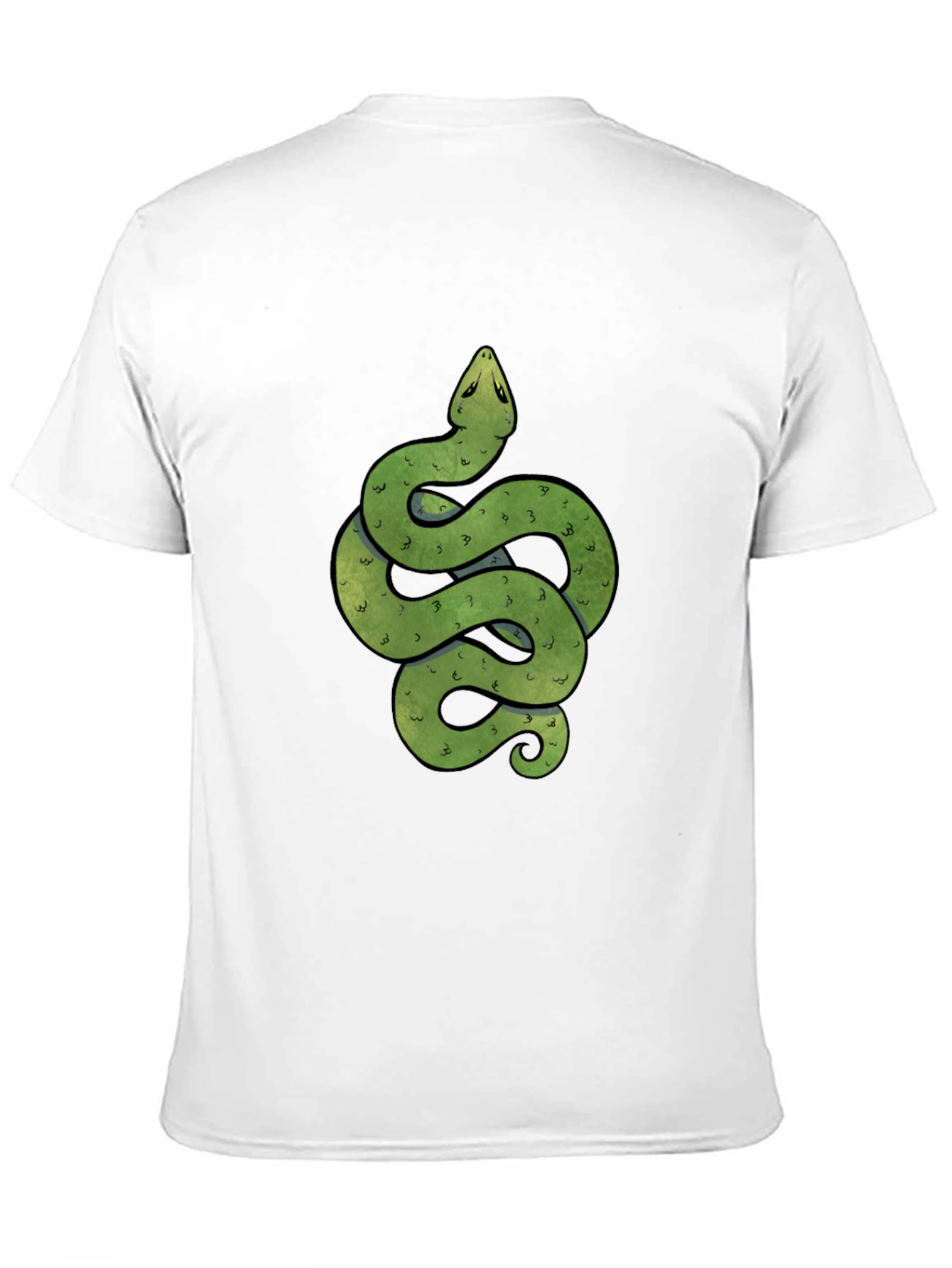 Green Snake Graphic Print Crew Neck T-Shirt