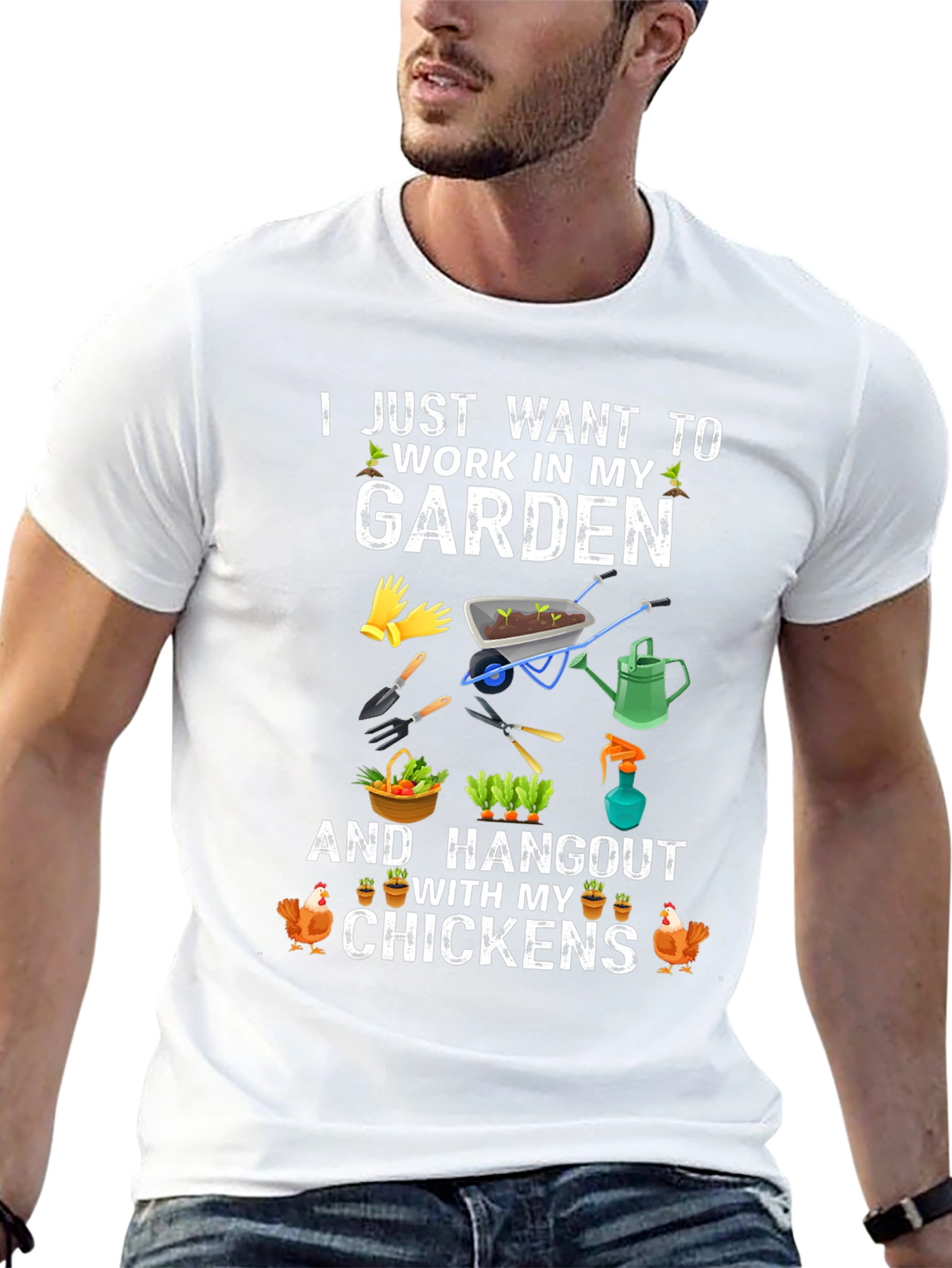 Gardening and Chickens Graphic T-Shirt