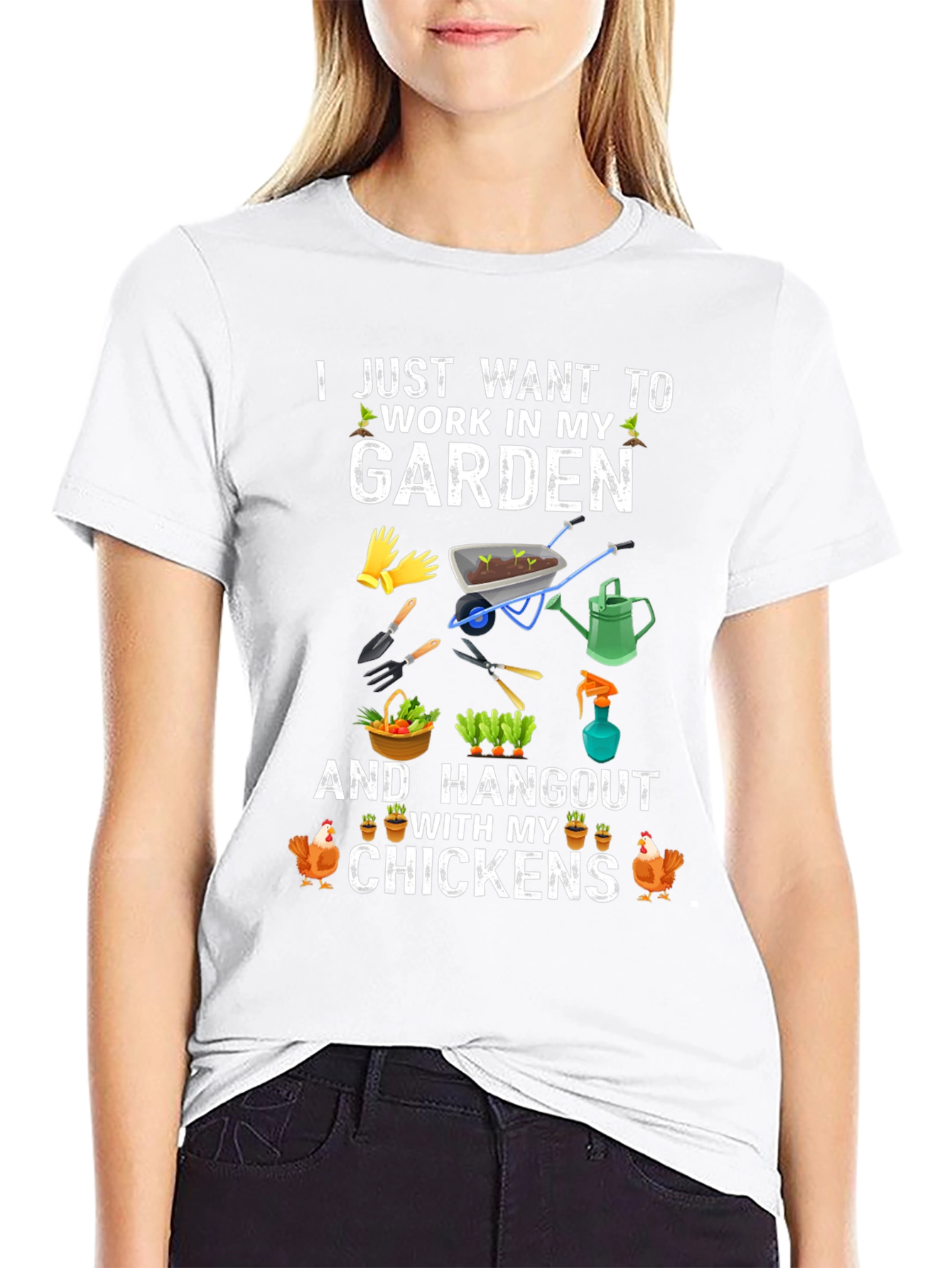 Gardening and Chickens Graphic T-Shirt