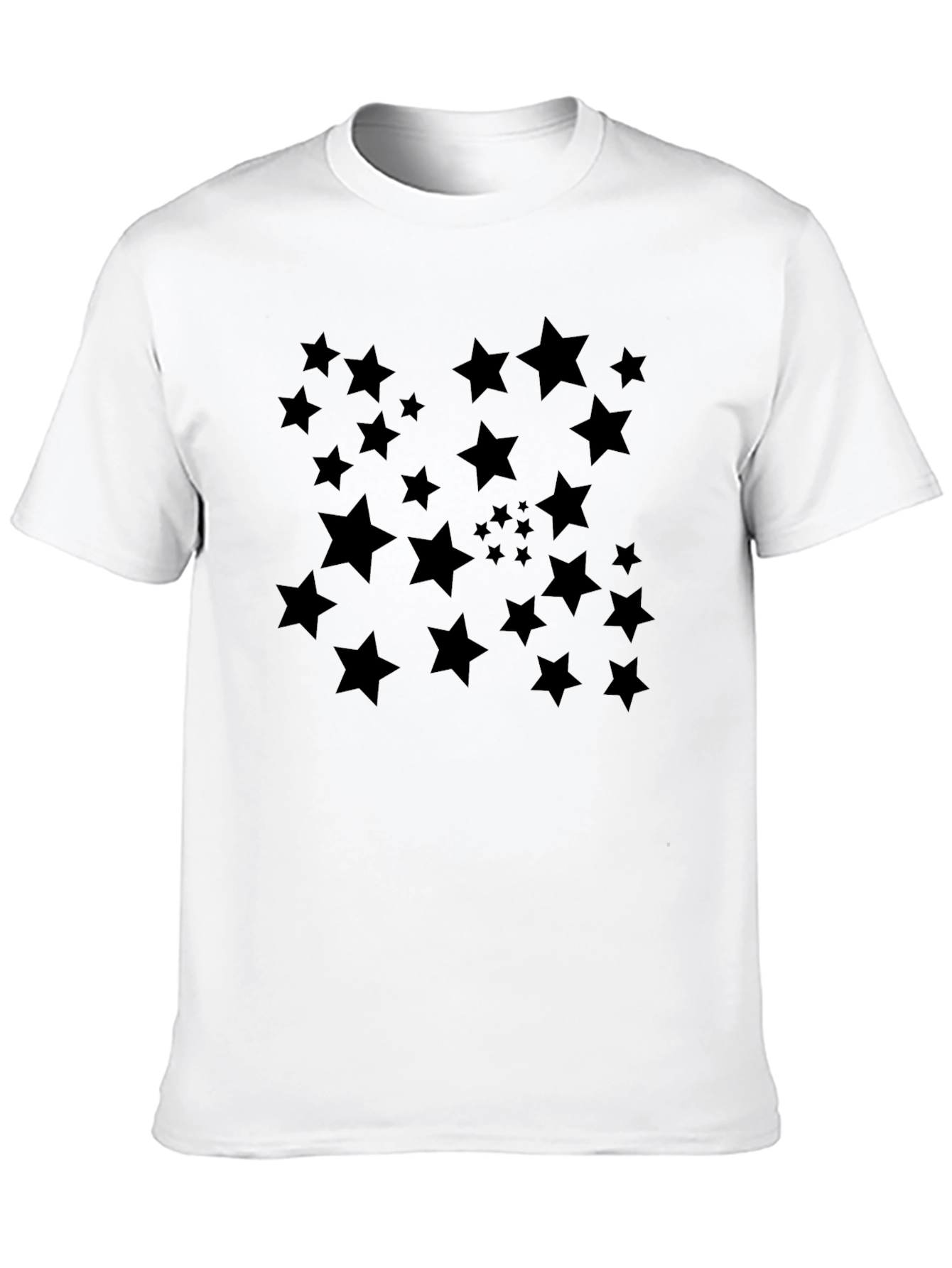 Stylish Black Star Patterned T-Shirt