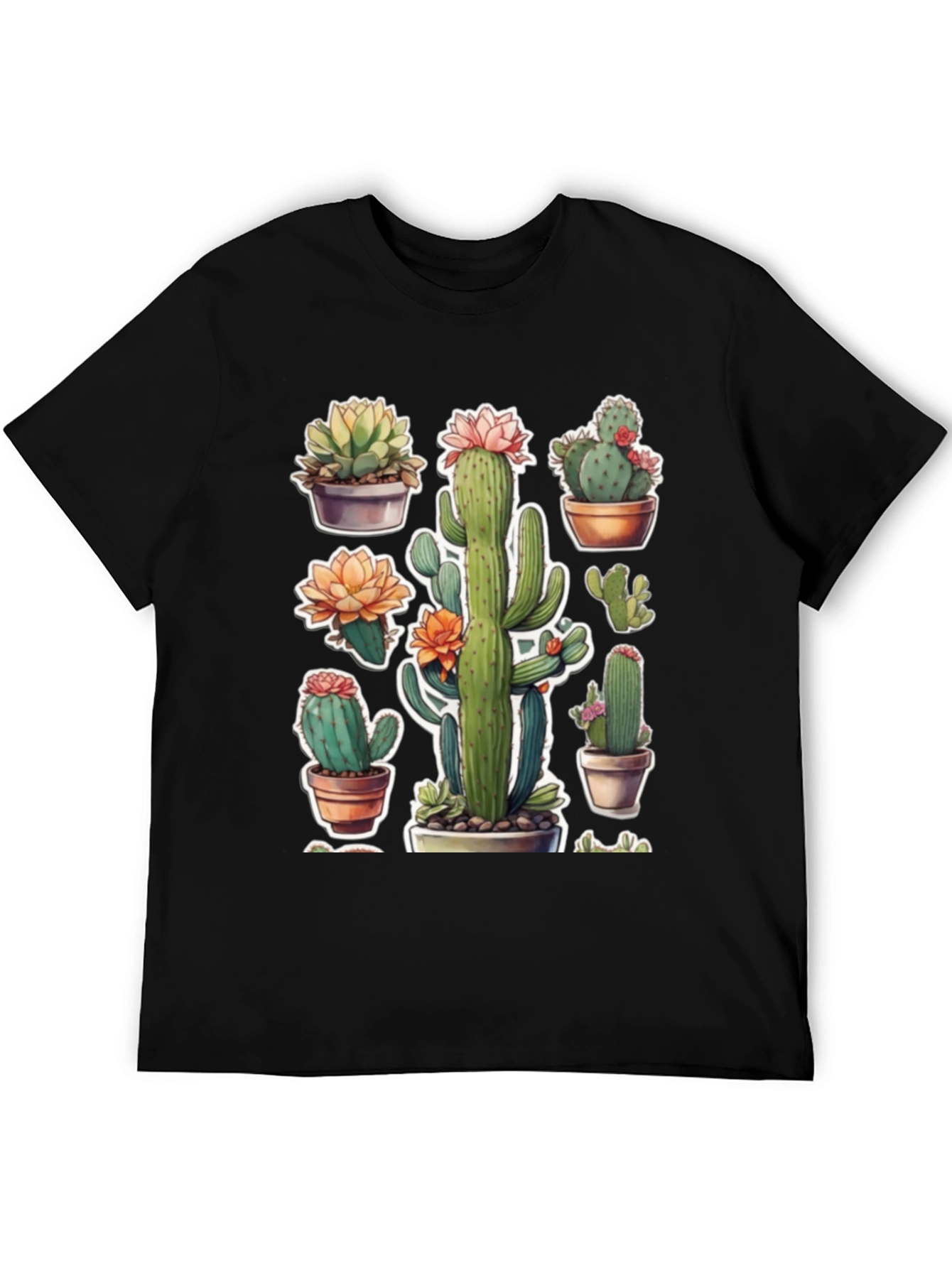 Cactus Plant T-Shirt - Trendy Botanical Design