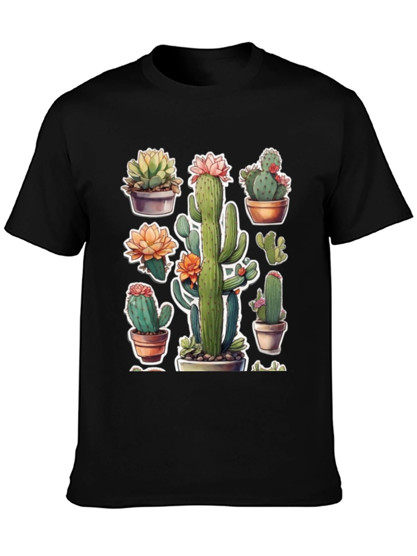Cactus Plant T-Shirt - Trendy Botanical Design