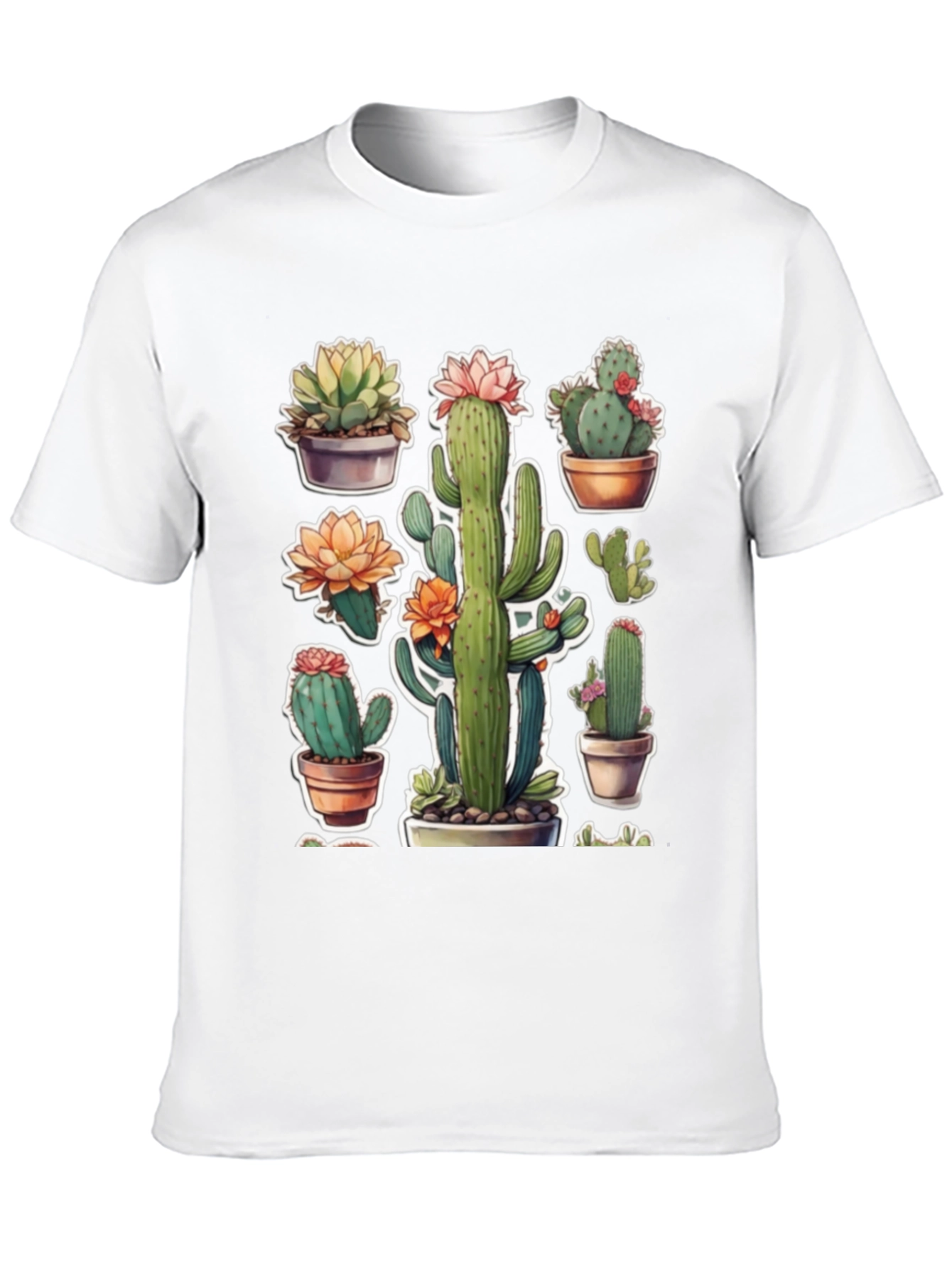 Cactus Plant T-Shirt - Trendy Botanical Design