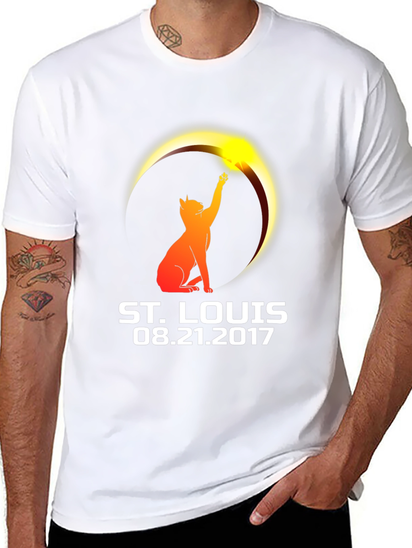 St. Louis Eclipse 2017 Cat T-Shirt