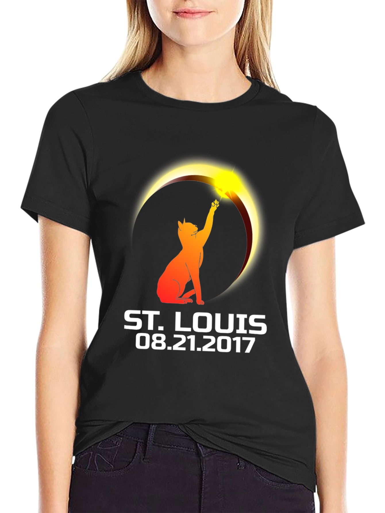 St. Louis Eclipse 2017 Cat T-Shirt