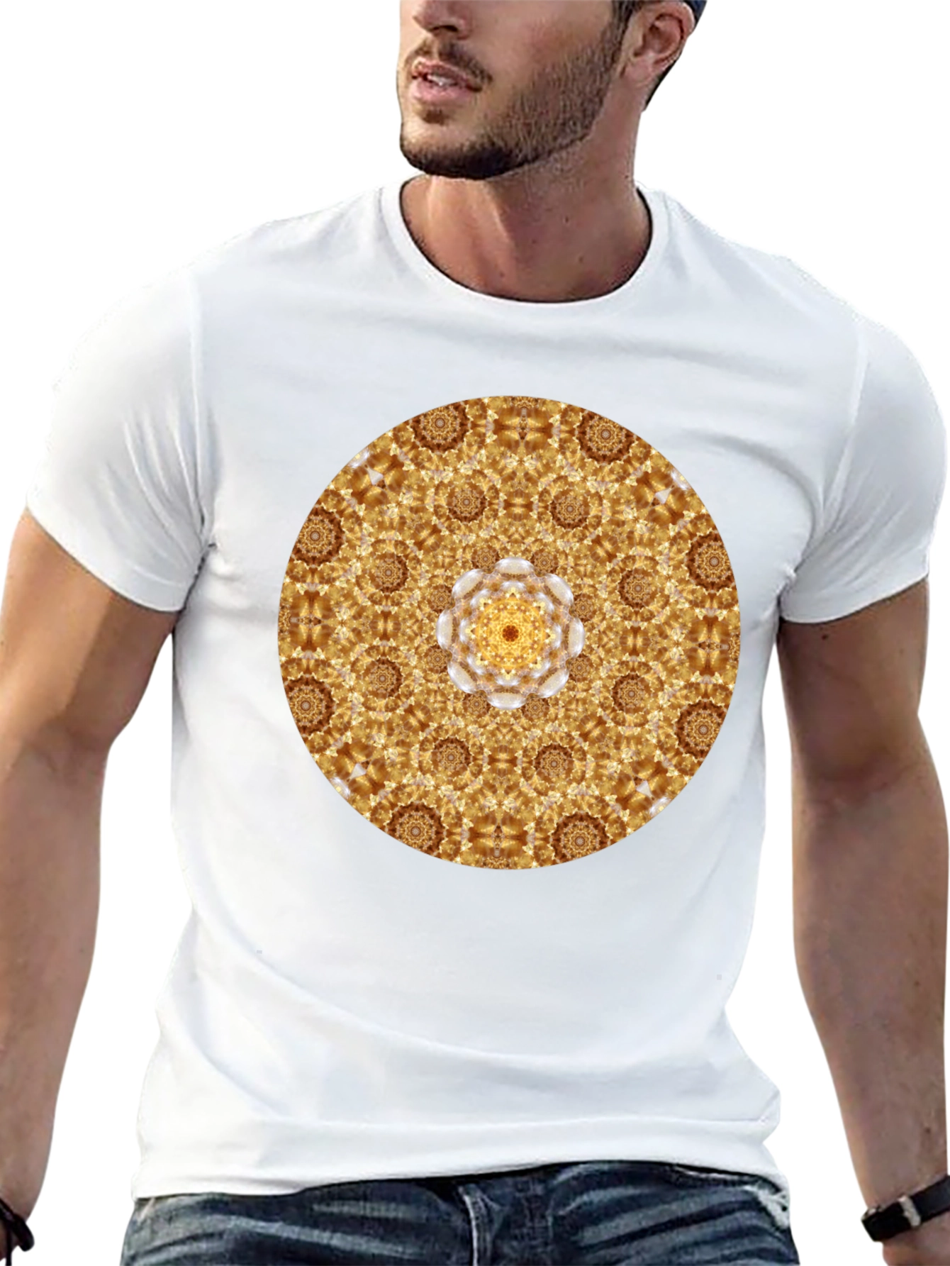 Gold Mandala Graphic Tee - Stylish Casual Wear