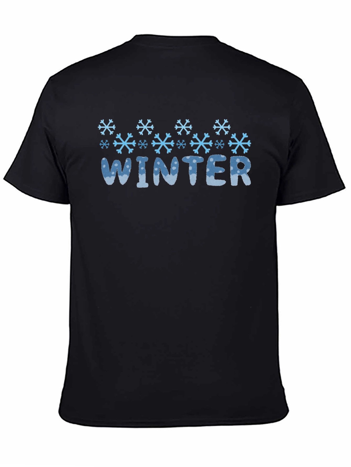 Winter Snowflake Graphic Black T-Shirt