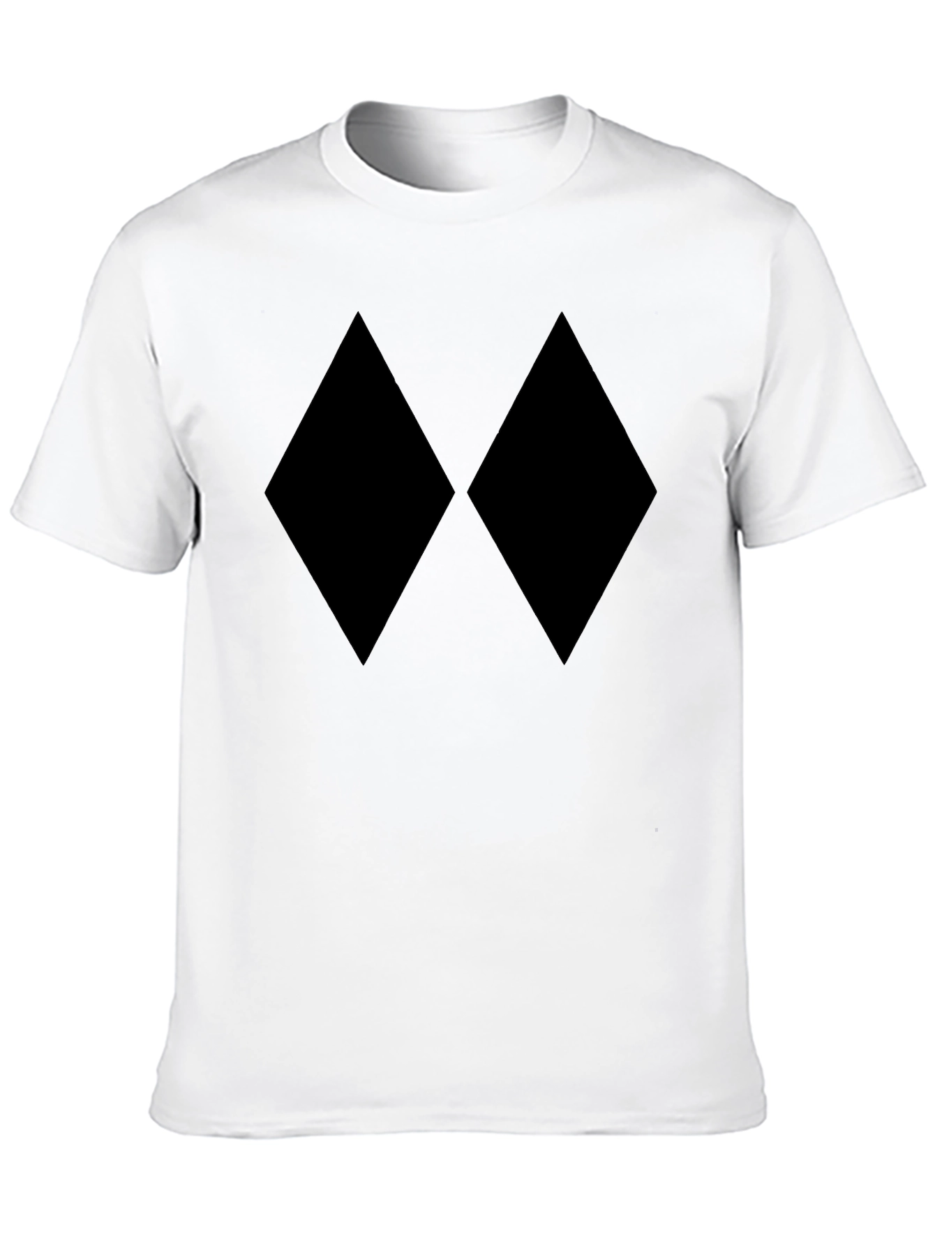 Black Diamond Pattern T-Shirt - Minimalist Style
