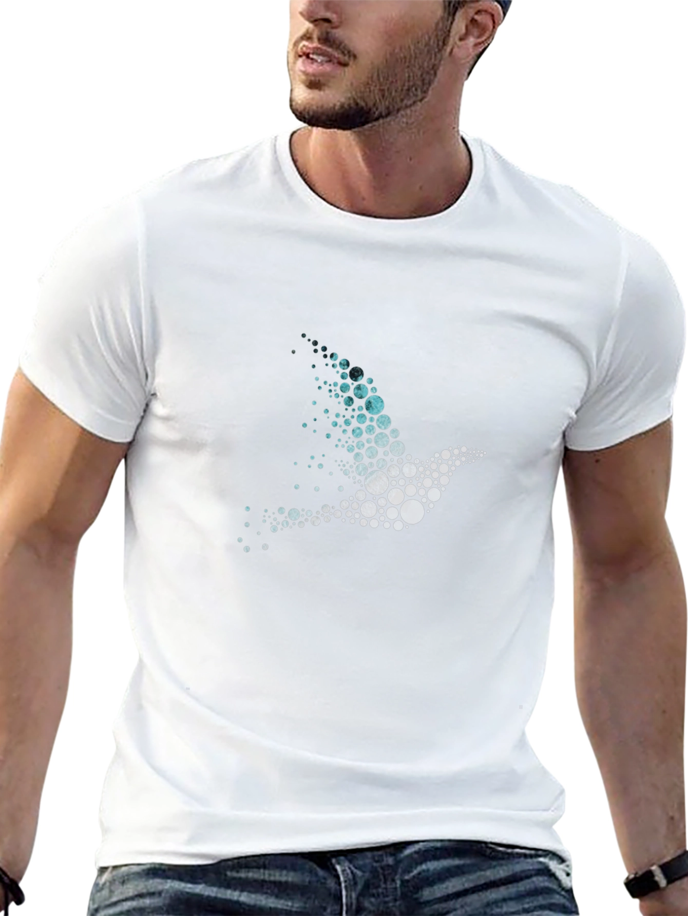 Abstract Bird Graphic Mens Black T-Shirt