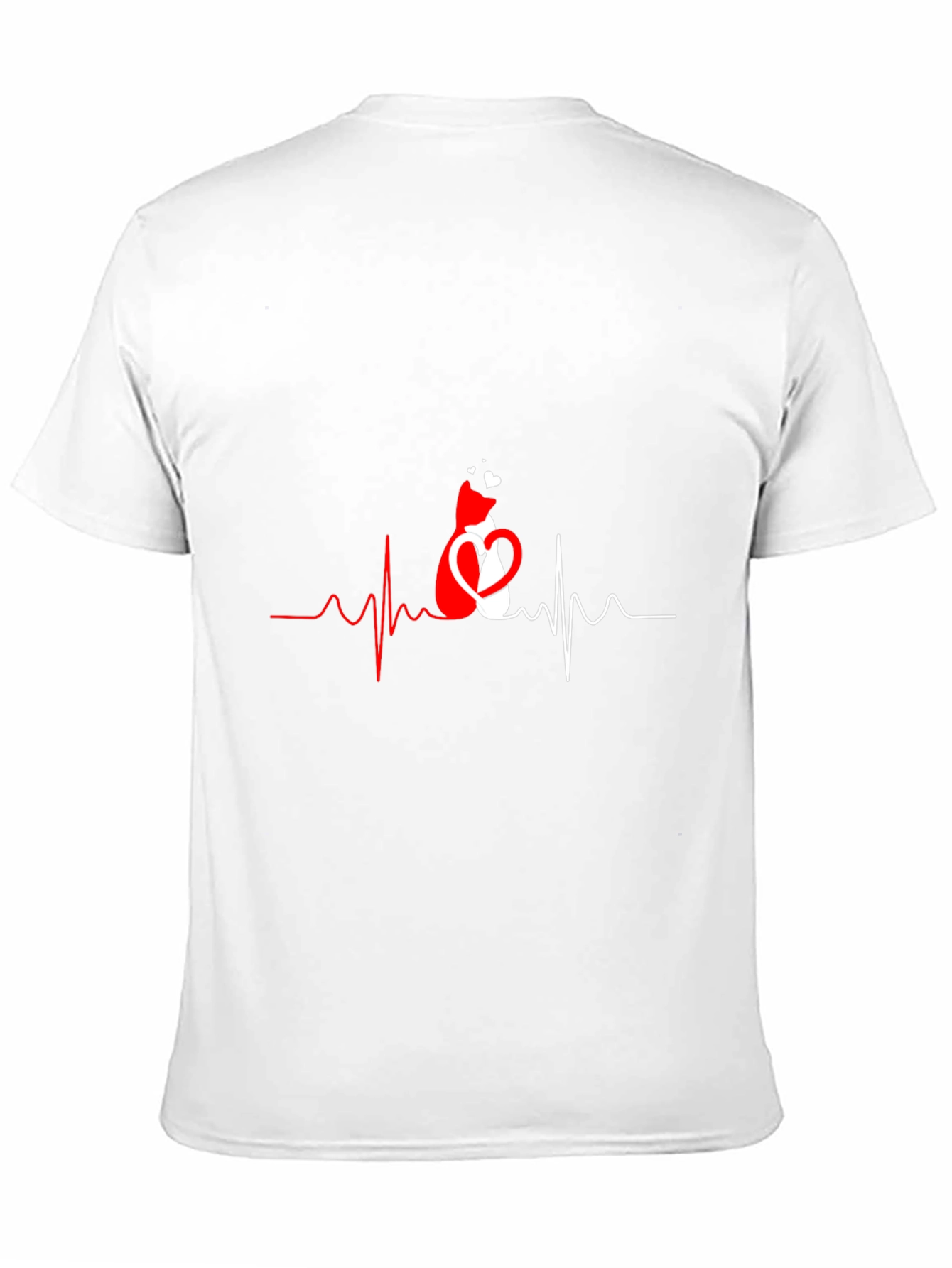 Cat Heartbeat Graphic T-Shirt - Love Cats!