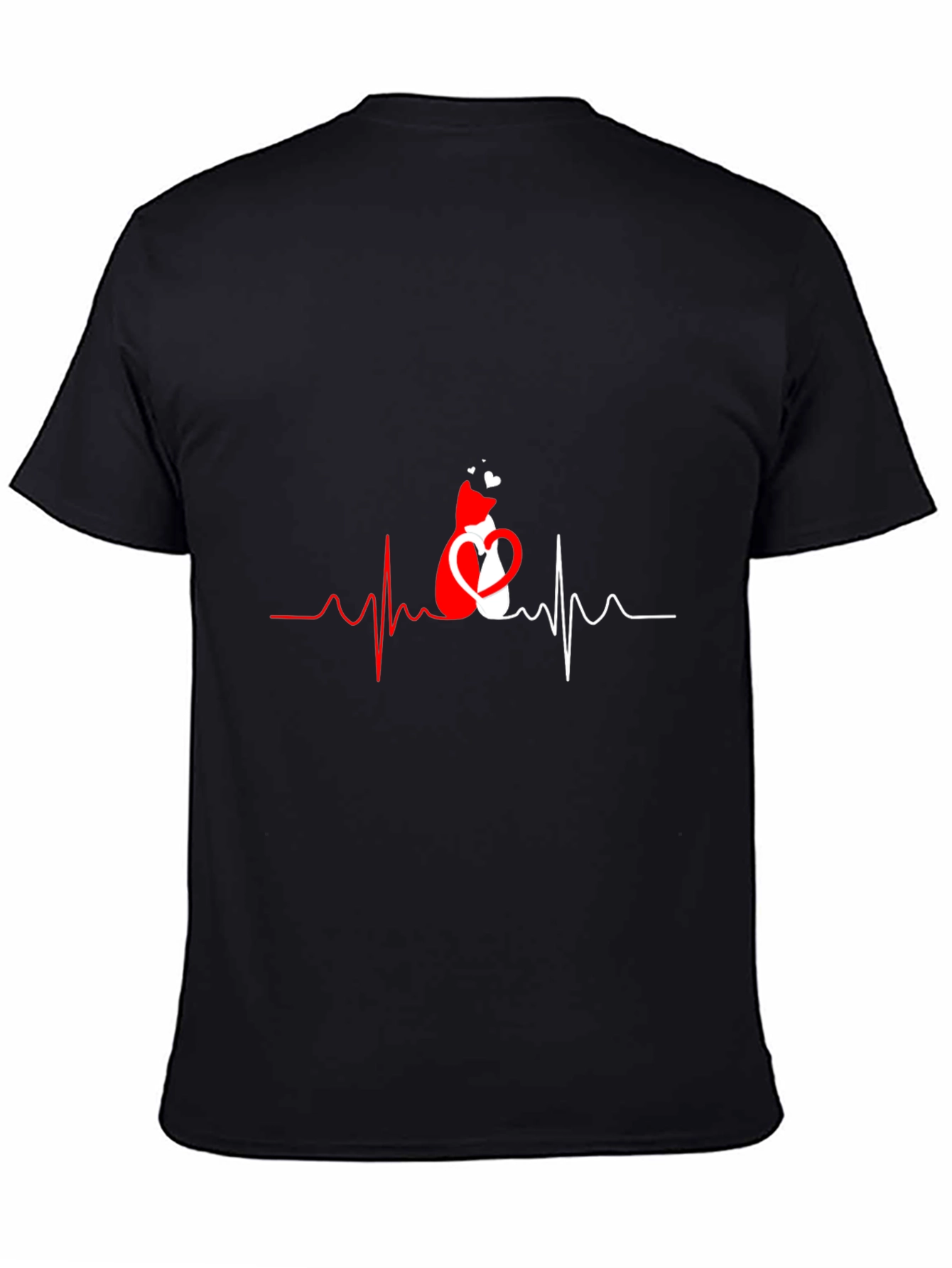 Cat Heartbeat Graphic T-Shirt - Love Cats!