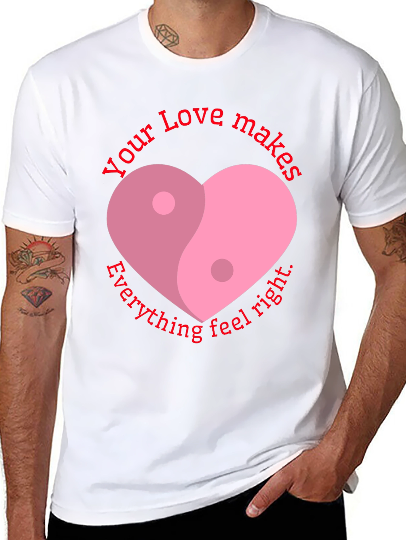 Yin Yang Heart Love T-Shirt - Feel Right