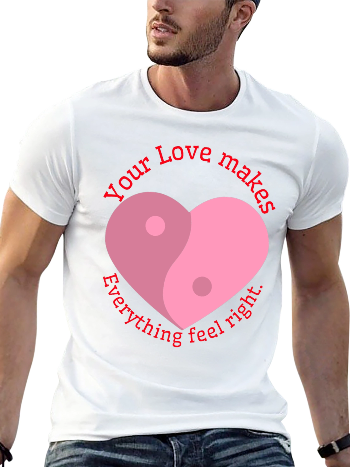 Yin Yang Heart Love T-Shirt - Feel Right
