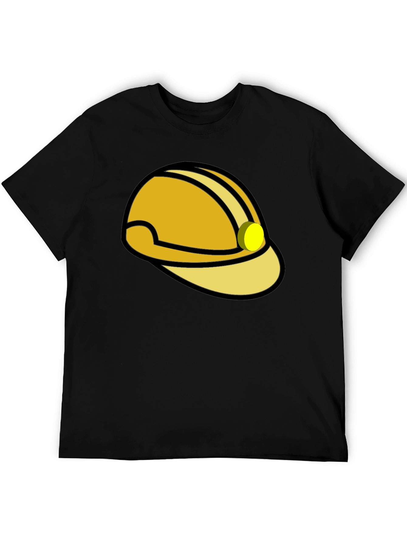 Construction Hard Hat Graphic T-Shirt - Black
