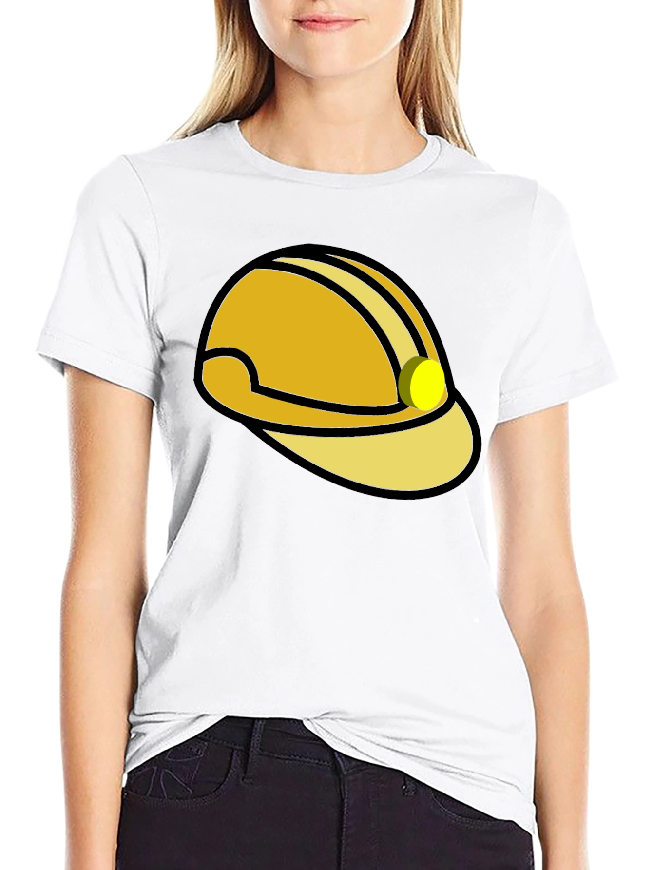 Construction Hard Hat Graphic T-Shirt - Black