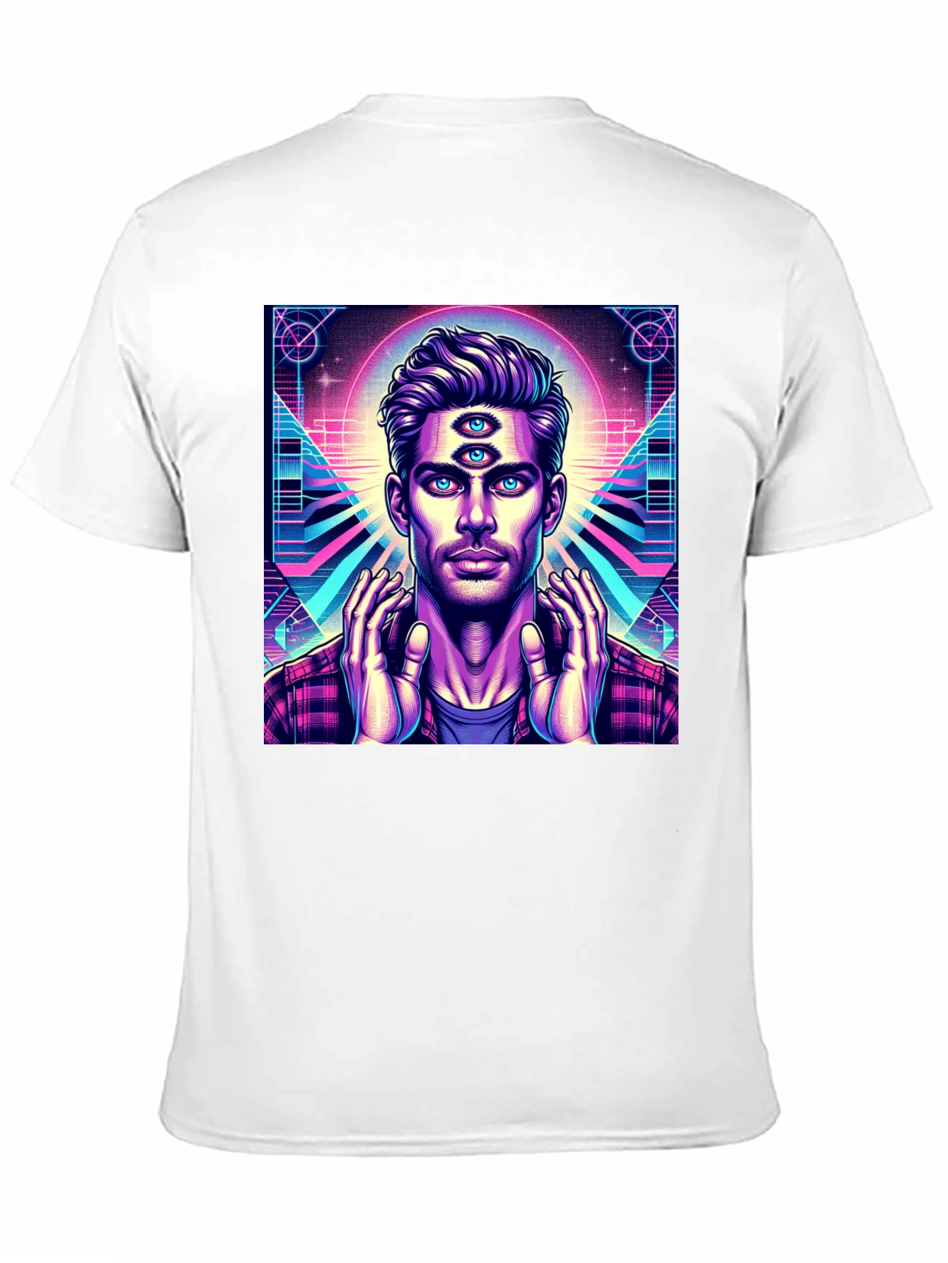 Third Eye Man Graphic Tee - Black Cotton Shirt