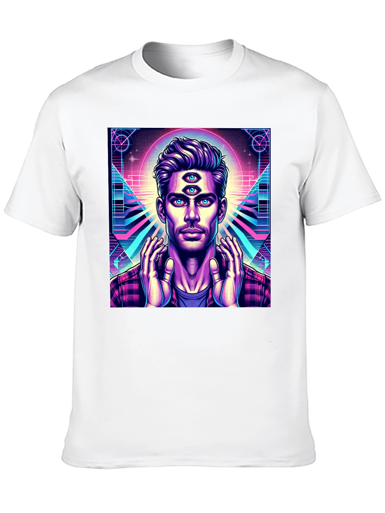 Third Eye Man Graphic Tee - Black Cotton Shirt