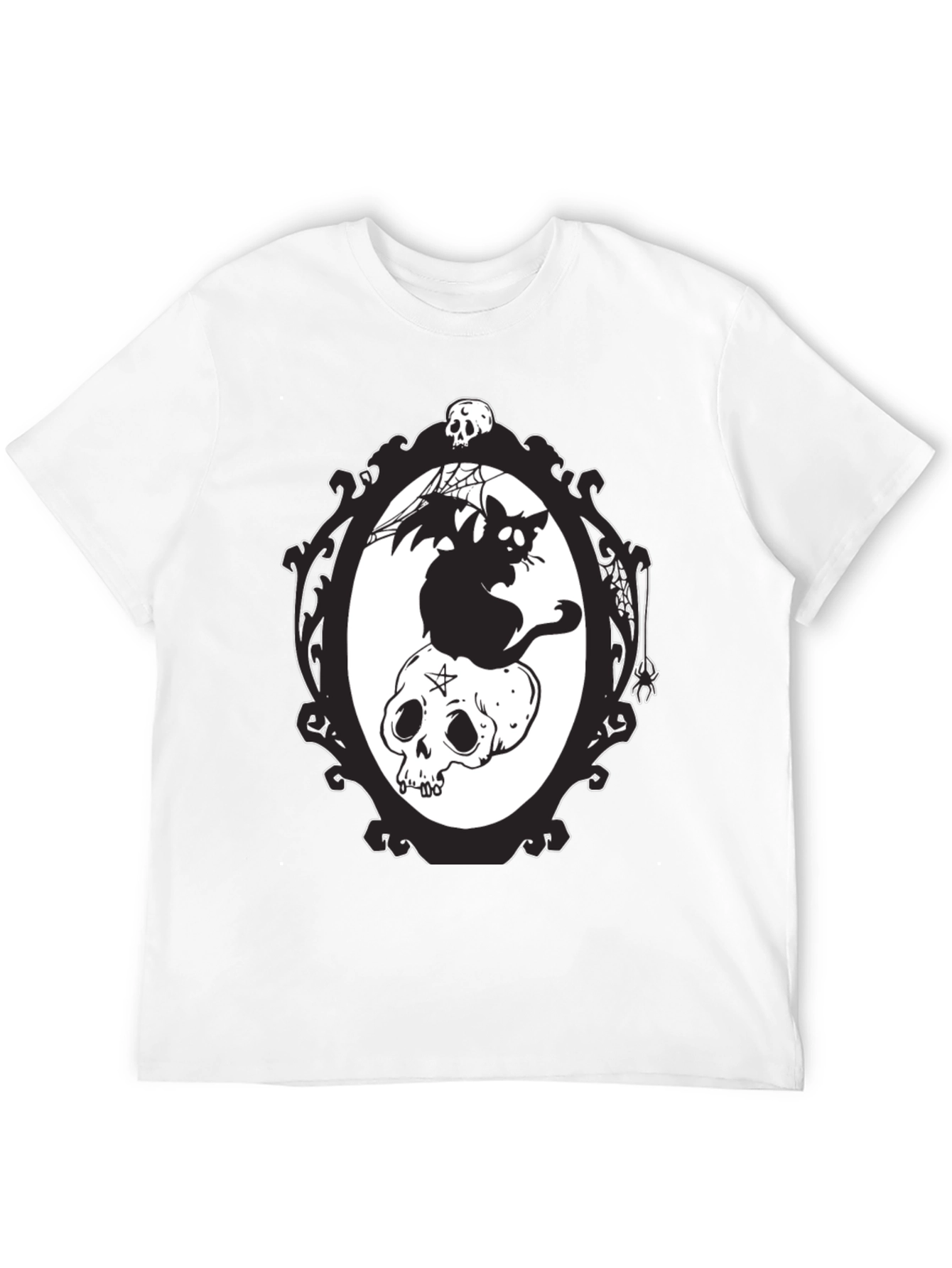 Gothic Cat & Skull T-Shirt