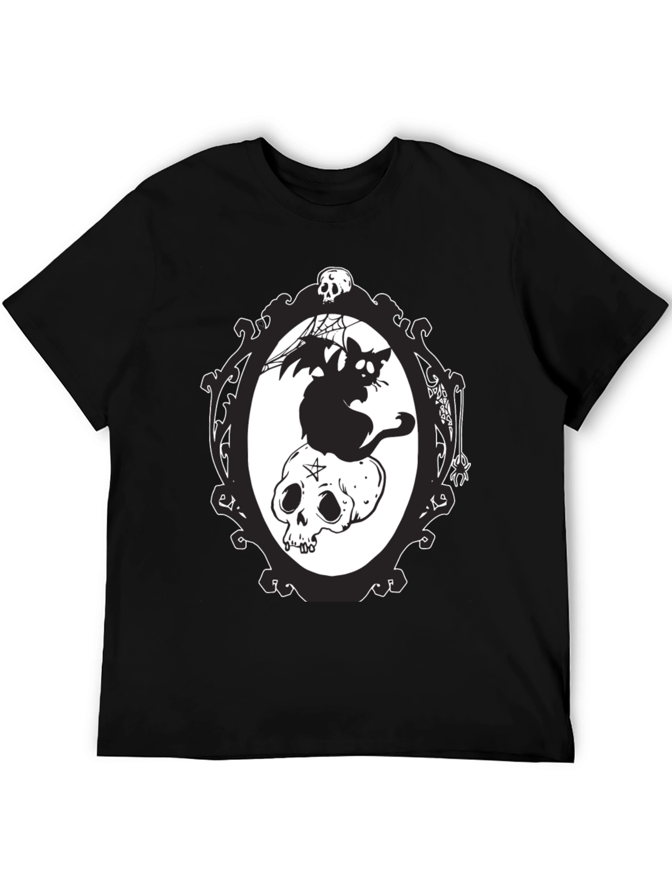 Gothic Cat & Skull T-Shirt