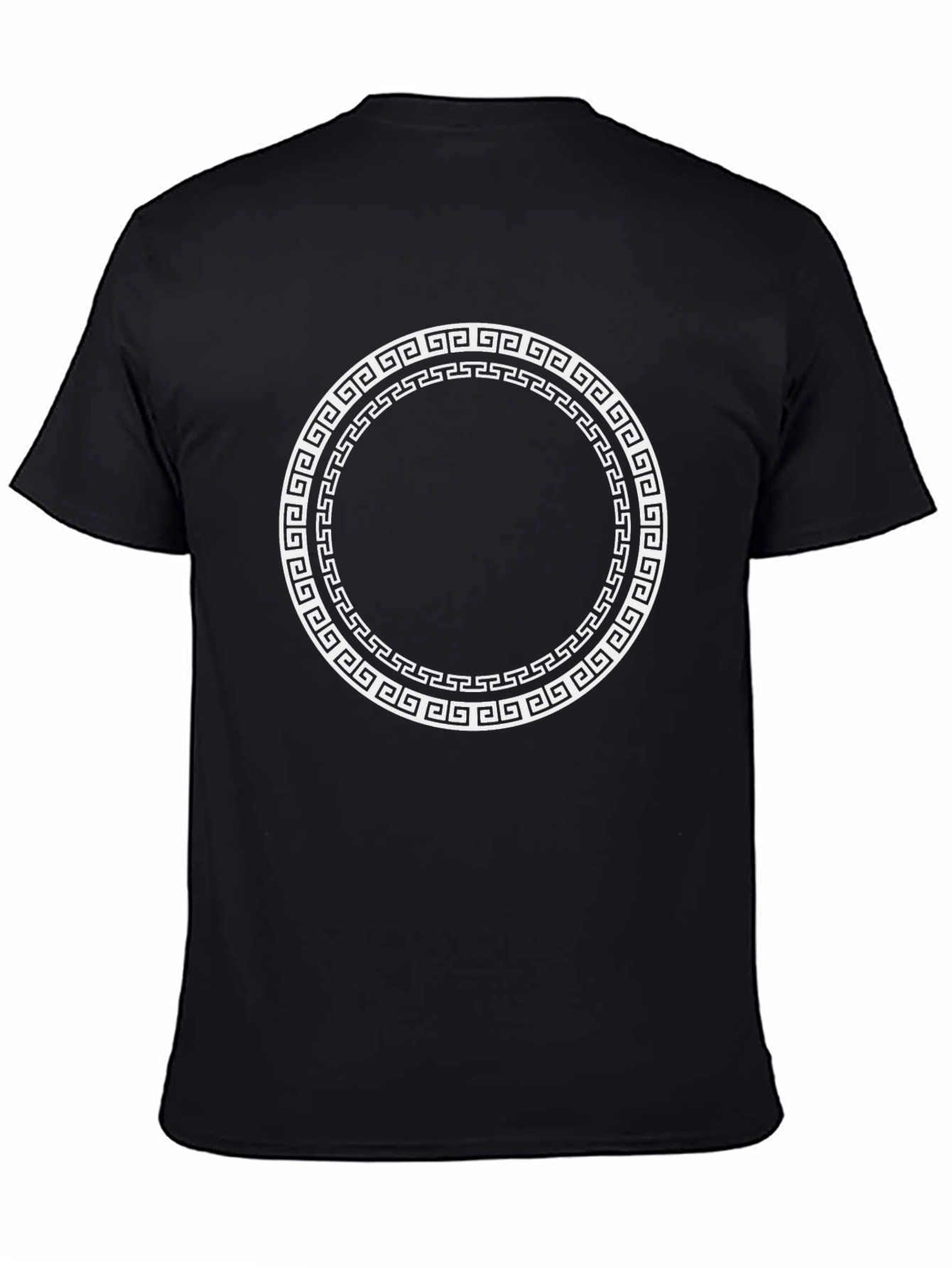Greek Key Circle Graphic T-Shirt - Classic Style