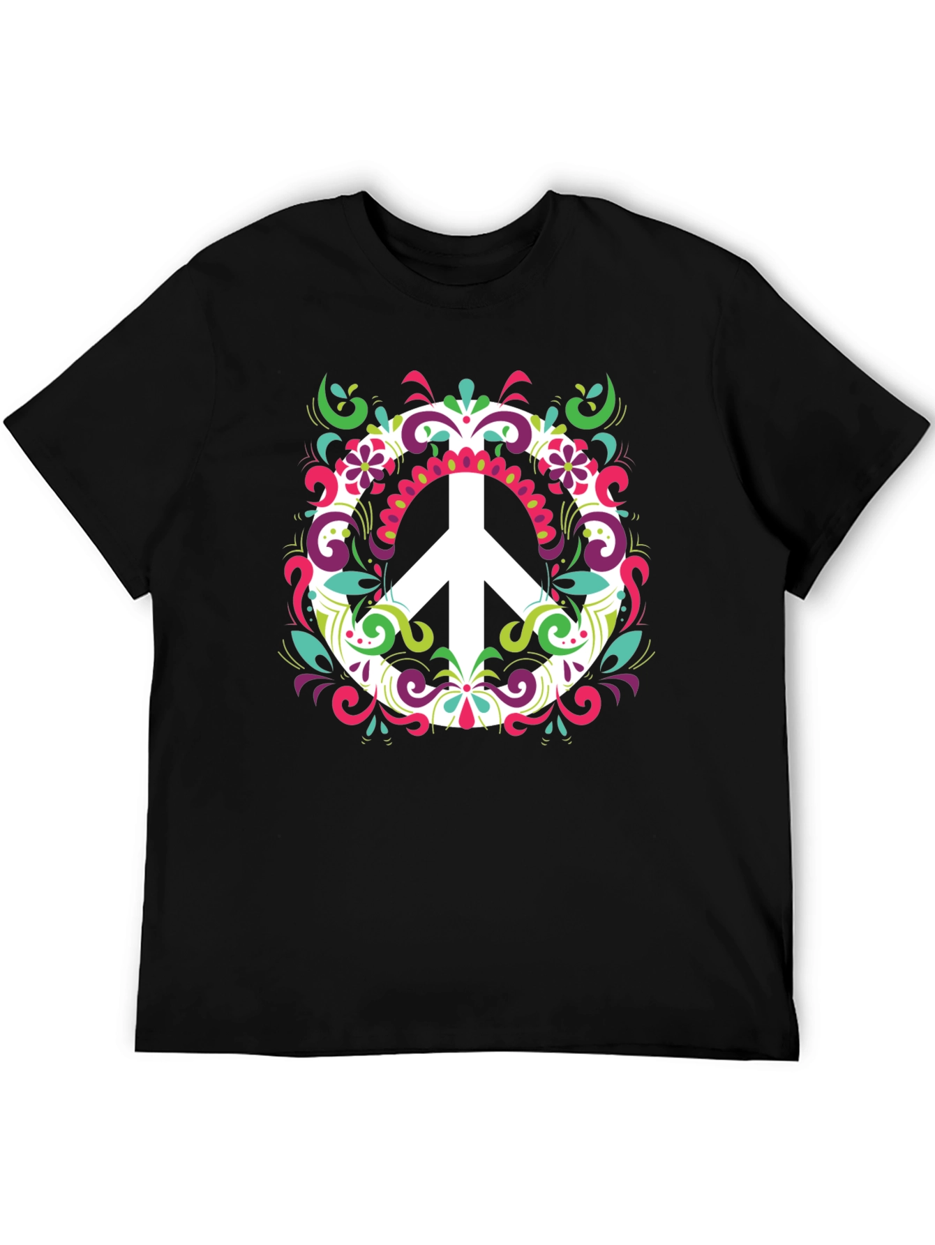 Peace Sign Graphic Tee - Mens Black T-Shirt