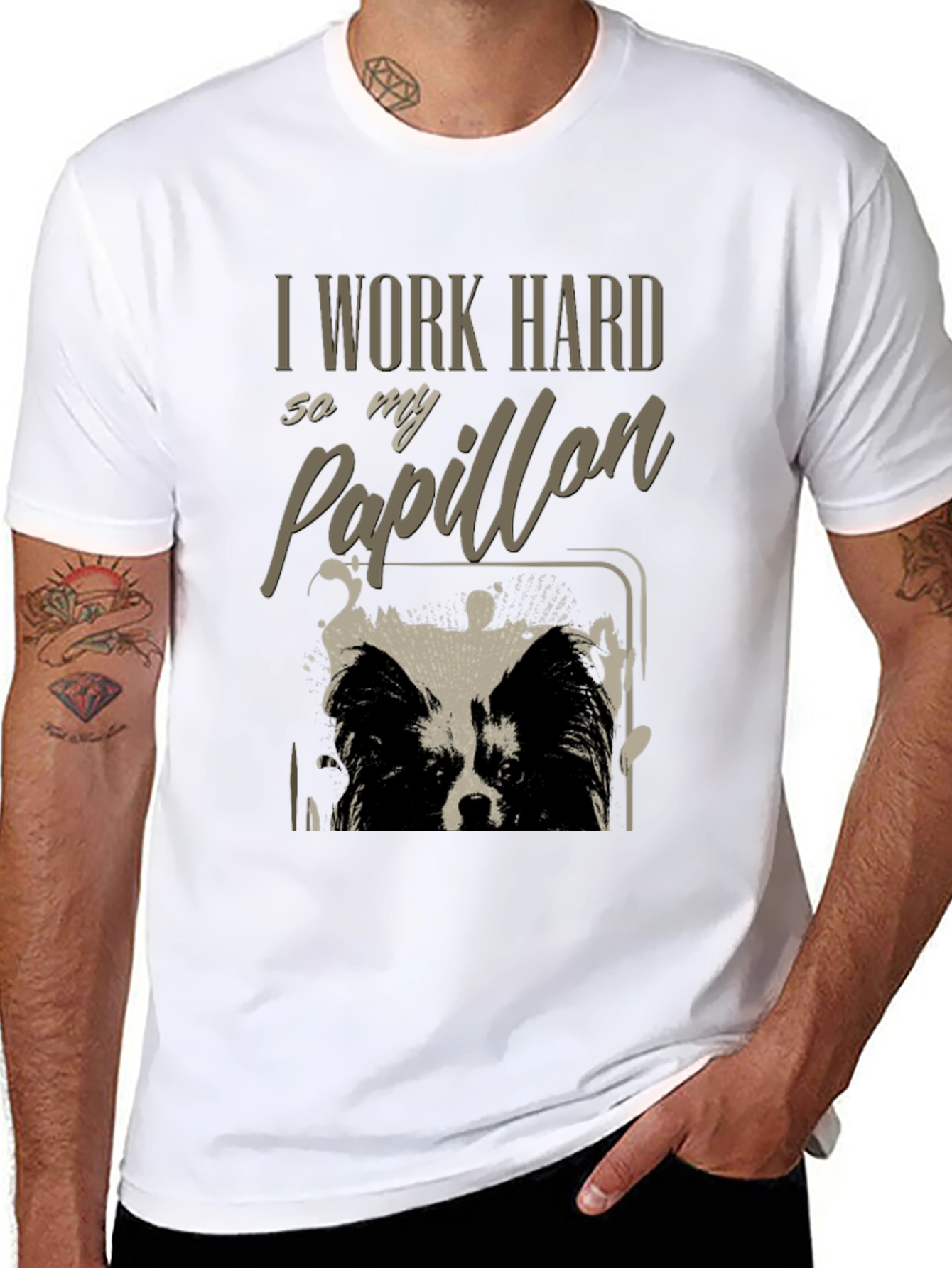 I Work Hard So My Papillon T-Shirt