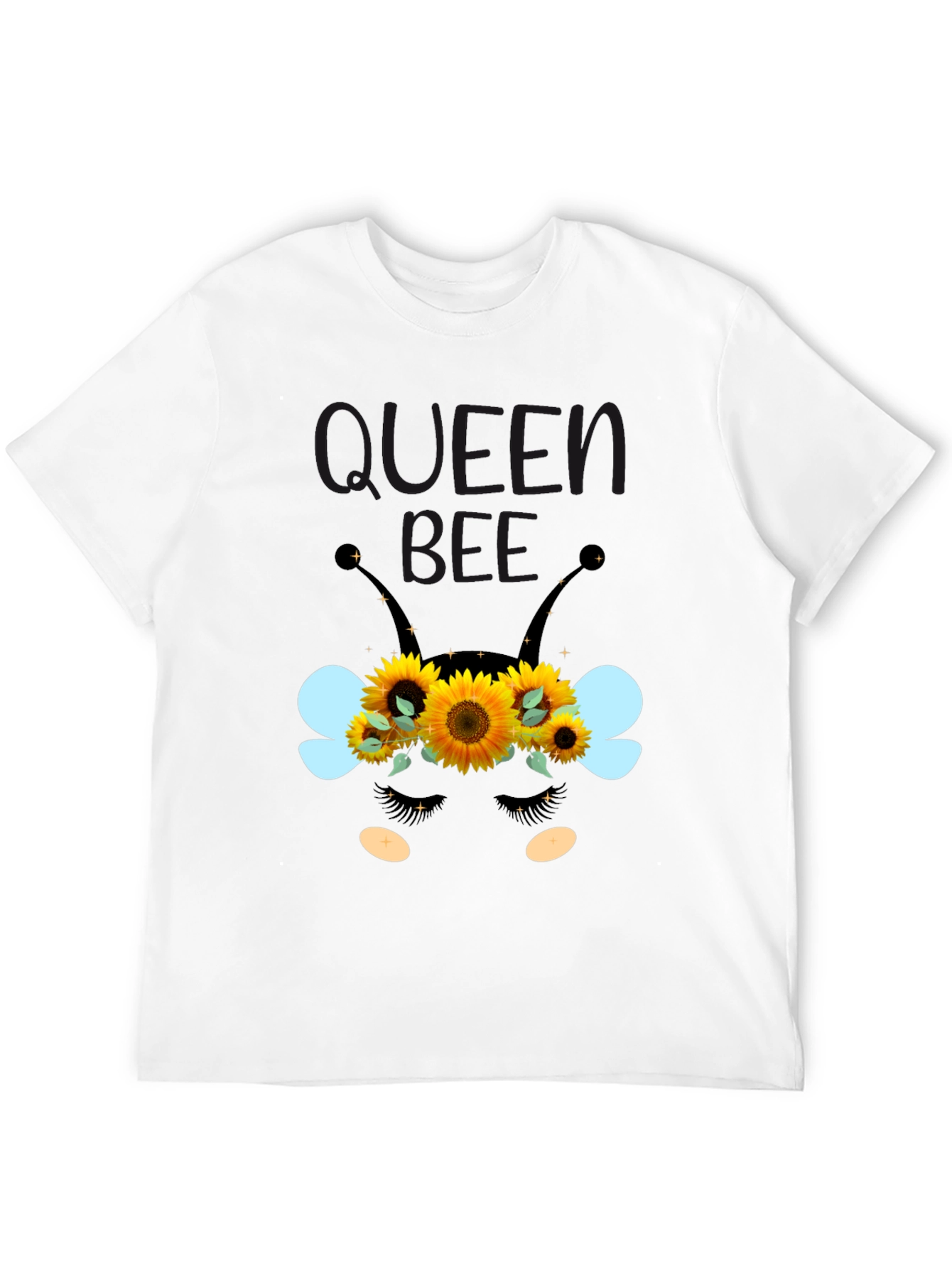 Queen Bee Sunflower Graphic Tee - Black Unisex T-Shirt