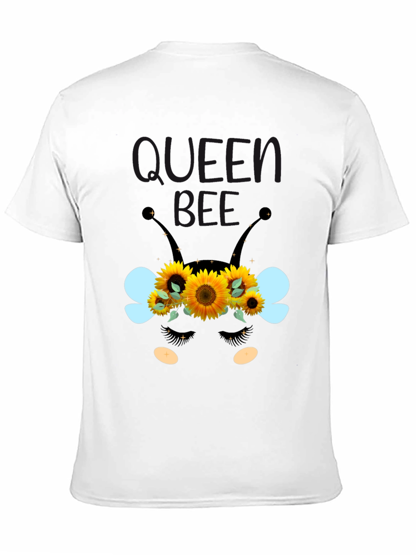 Queen Bee Sunflower Graphic Tee - Black Unisex T-Shirt