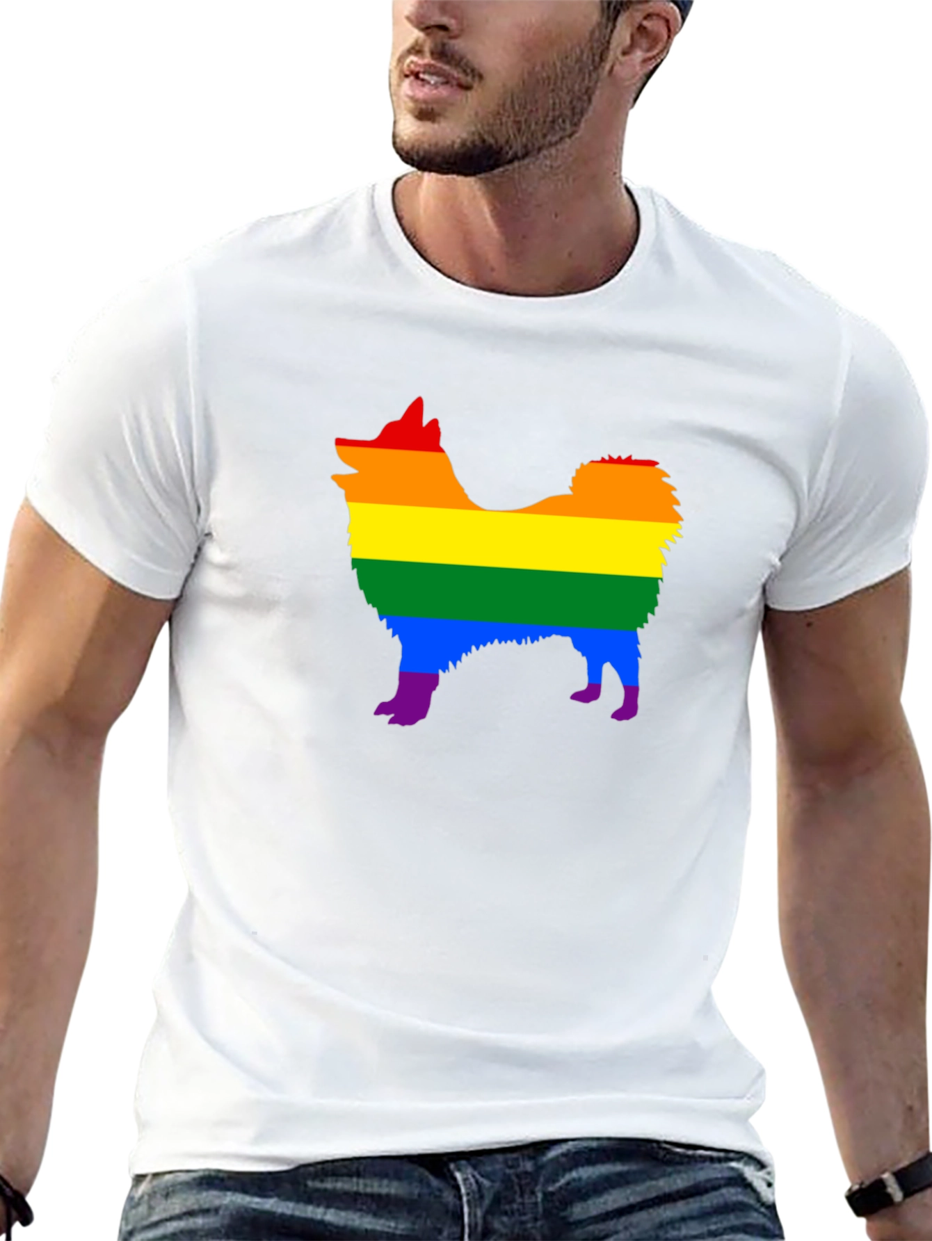 Rainbow Dog Pride T-Shirt - Black Cotton Tee