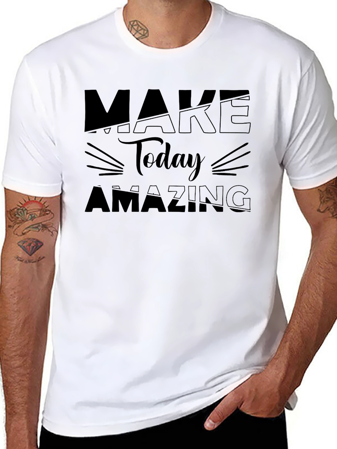 Make Today Amazing Graphic Tee - Black Cotton T-Shirt